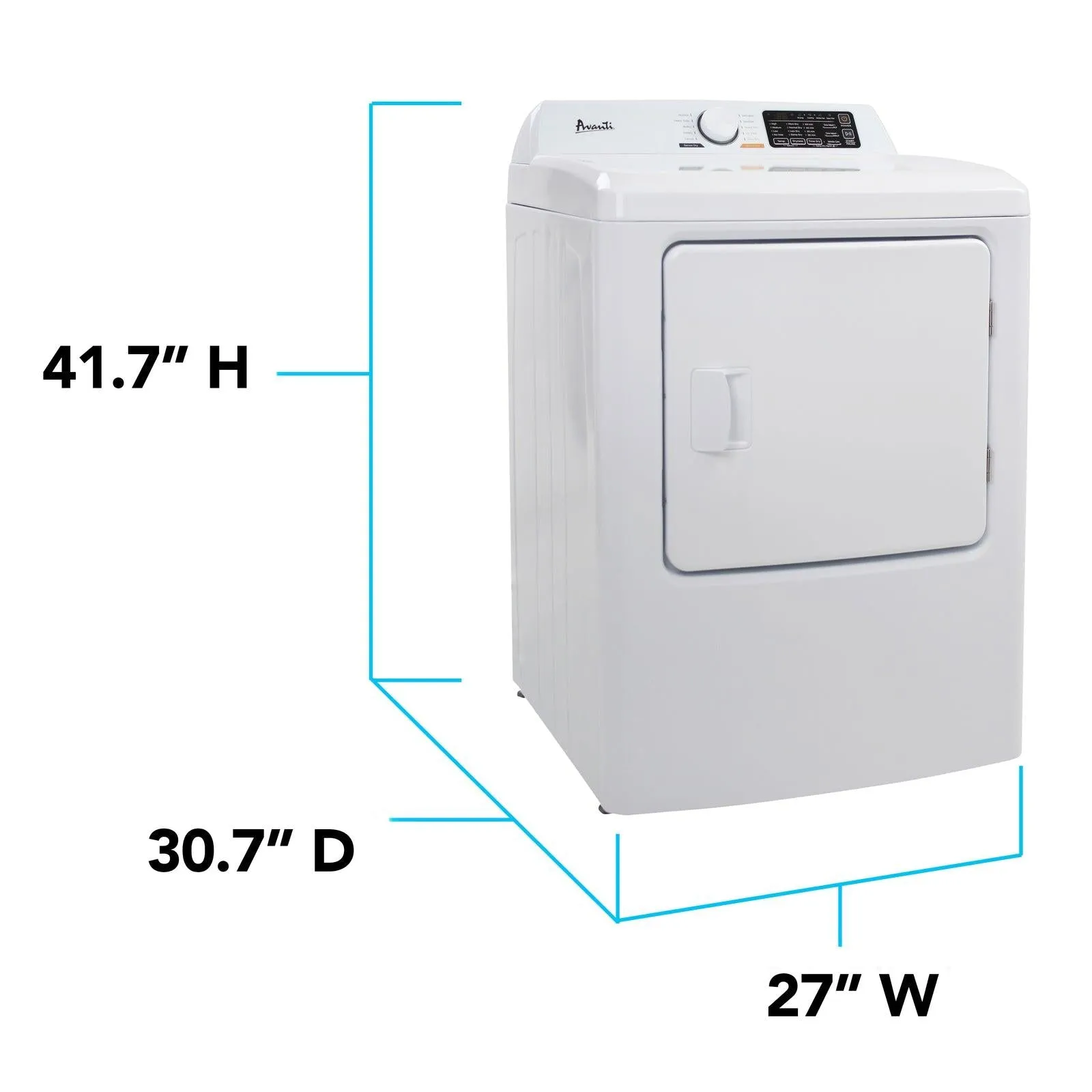 Avanti SED70D0W Avanti Front Load Electric Clothes Dryer. 7.0 Cu. Ft. Capacity - White / 7.0 Cu. Ft.
