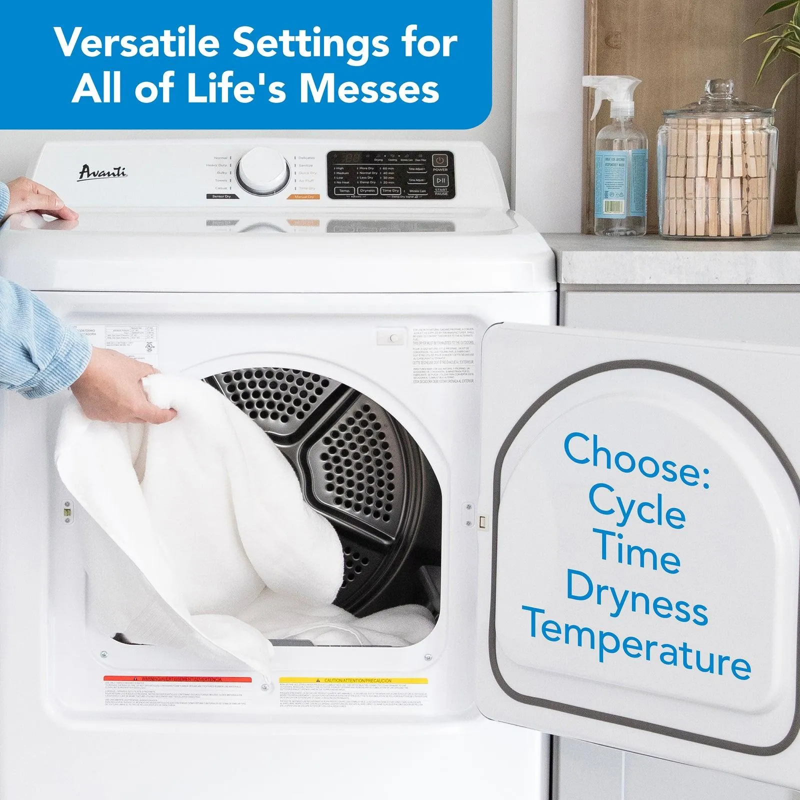 Avanti SED70D0W Avanti Front Load Electric Clothes Dryer. 7.0 Cu. Ft. Capacity - White / 7.0 Cu. Ft.