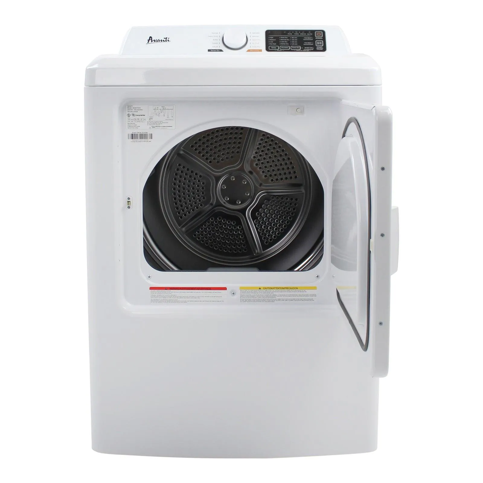 Avanti SED70D0W Avanti Front Load Electric Clothes Dryer. 7.0 Cu. Ft. Capacity - White / 7.0 Cu. Ft.