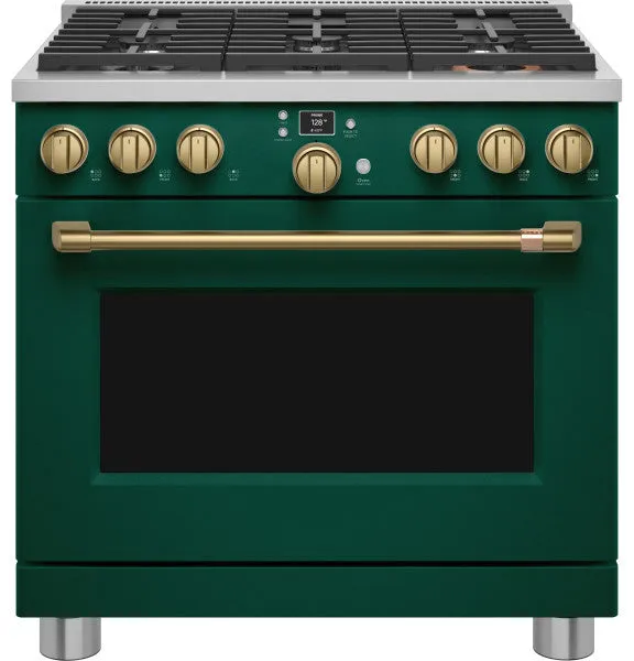 Caf C2Y366P5TG2 Caf 36 Smart Dual-Fuel Commercial-Style Range with 6 Burners (Natural Gas)