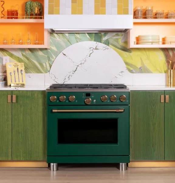 Caf C2Y366P5TG2 Caf 36 Smart Dual-Fuel Commercial-Style Range with 6 Burners (Natural Gas)