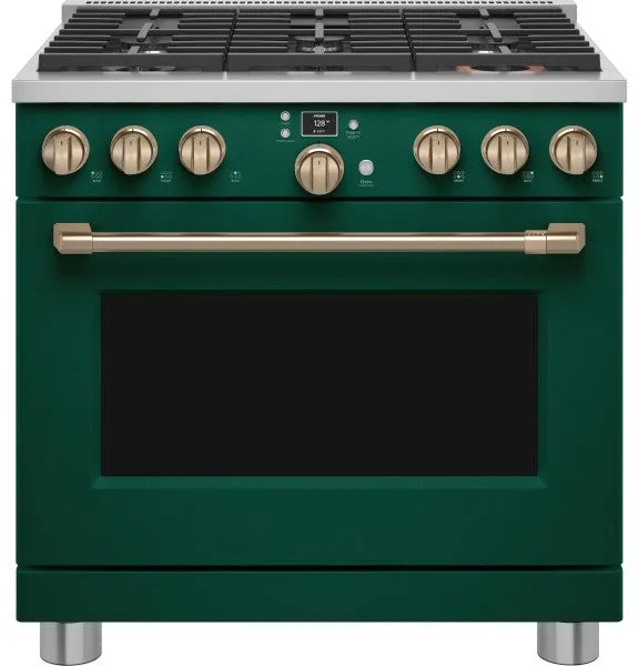 Caf C2Y366P5TG2 Caf 36 Smart Dual-Fuel Commercial-Style Range with 6 Burners (Natural Gas)