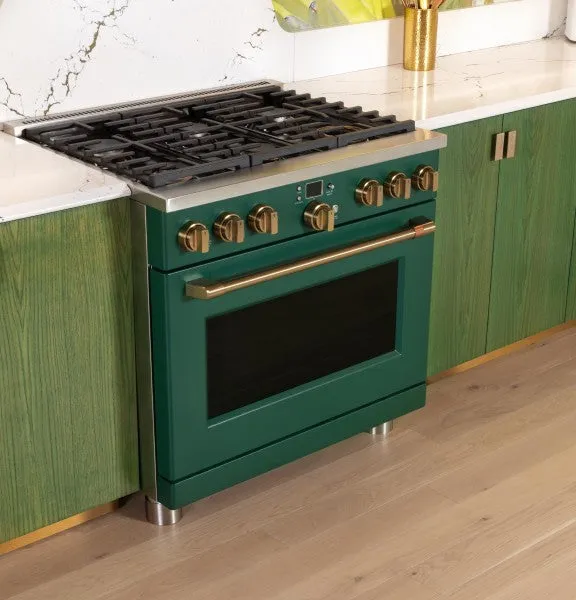 Caf C2Y366P5TG2 Caf 36 Smart Dual-Fuel Commercial-Style Range with 6 Burners (Natural Gas)