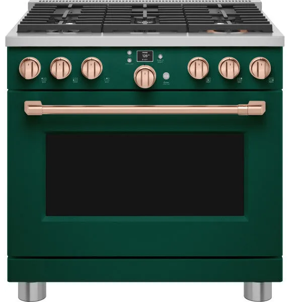 Caf C2Y366P5TG2 Caf 36 Smart Dual-Fuel Commercial-Style Range with 6 Burners (Natural Gas)