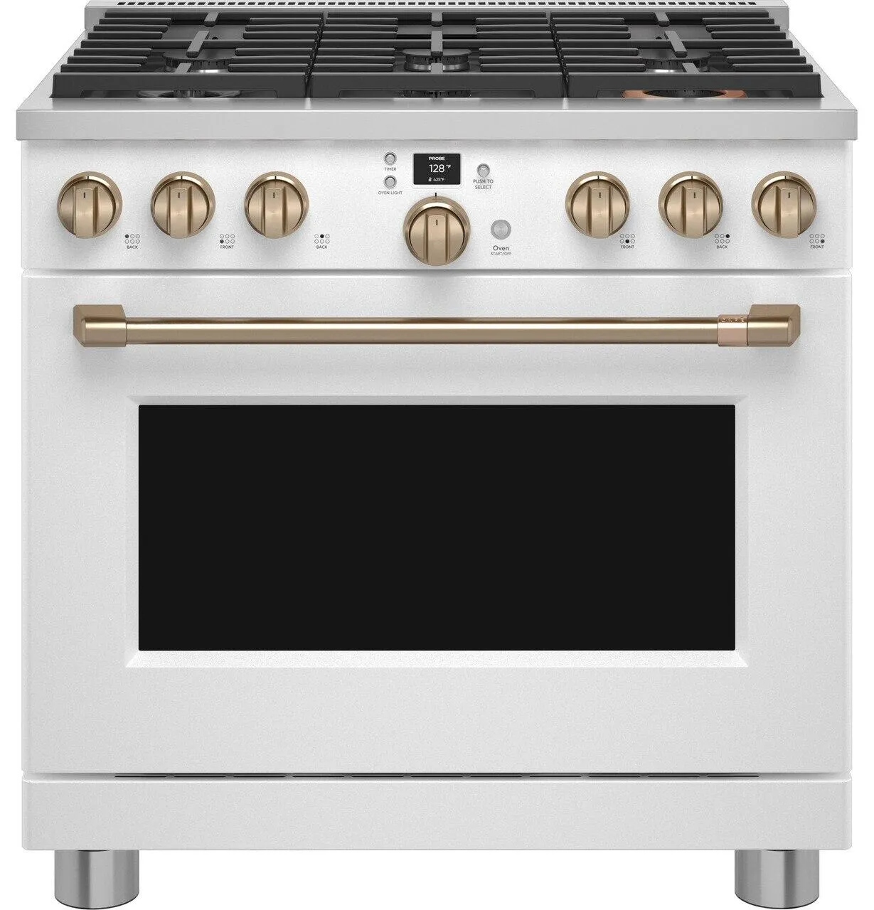 Cafe C2Y366P4TW2 Caf&#8482; 36 Smart Dual-Fuel Commercial-Style Range With 6 Burners (Natural Gas)