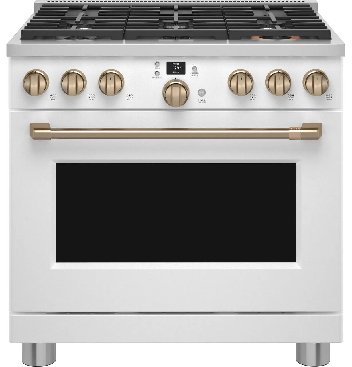 Cafe C2Y366P4TW2 Caf&#8482; 36 Smart Dual-Fuel Commercial-Style Range With 6 Burners (Natural Gas)