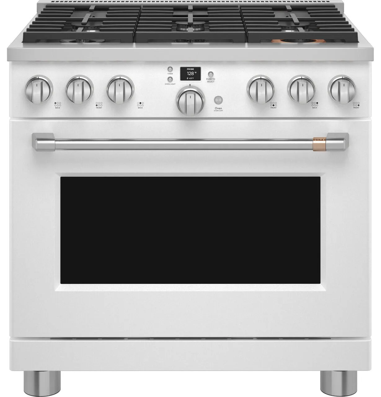 Cafe C2Y366P4TW2 Caf&#8482; 36 Smart Dual-Fuel Commercial-Style Range With 6 Burners (Natural Gas)