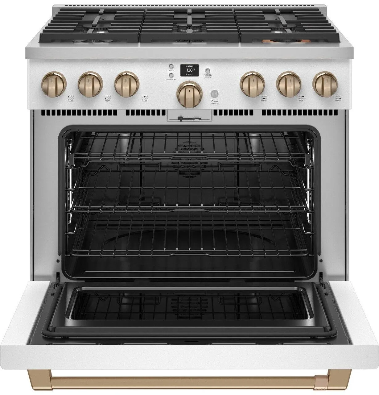 Cafe C2Y366P4TW2 Caf&#8482; 36 Smart Dual-Fuel Commercial-Style Range With 6 Burners (Natural Gas)
