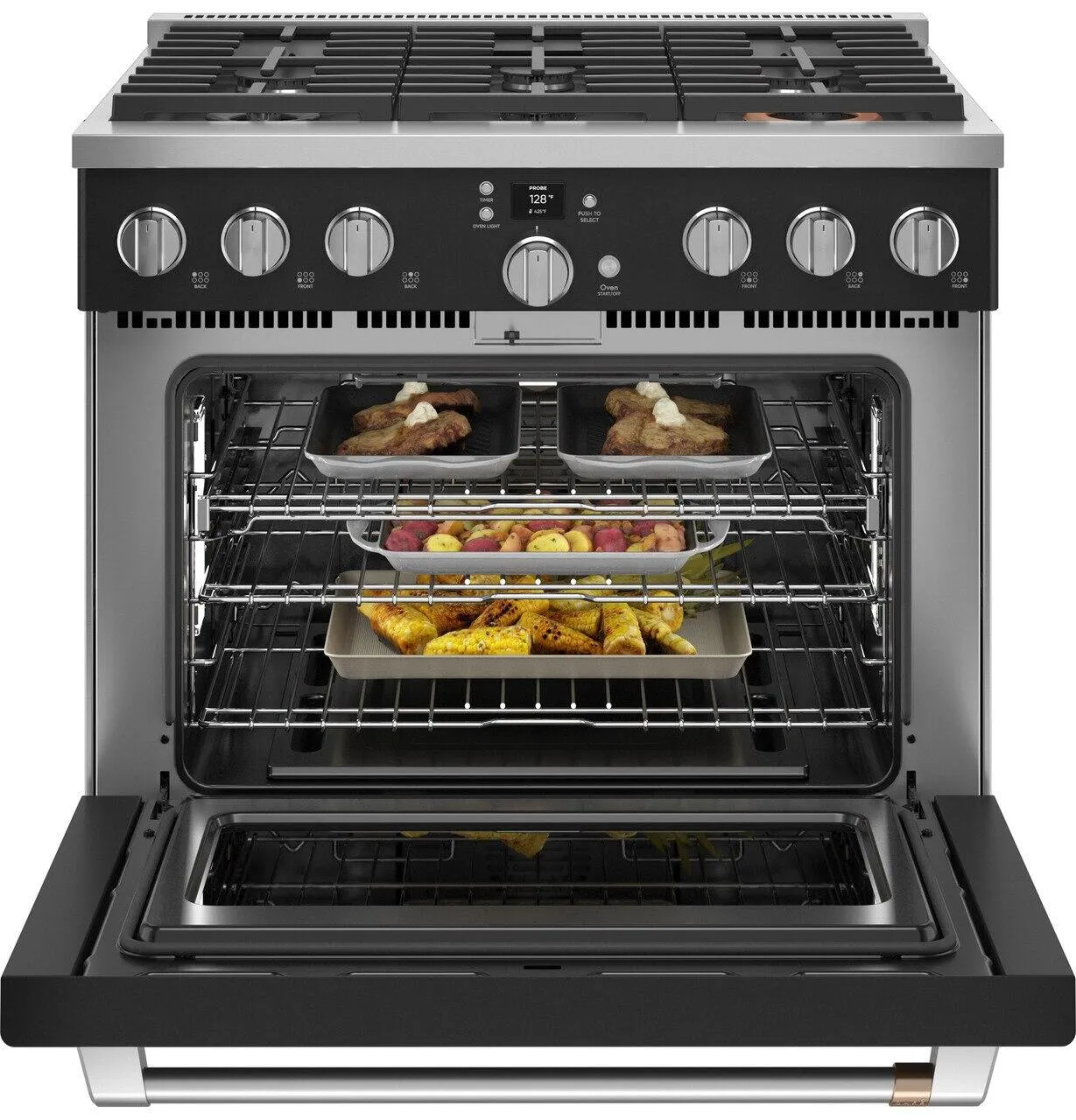 Cafe CGY366P3TD1 Caf&#8482; 36 Smart All-Gas Commercial-Style Range With 6 Burners (Natural Gas)
