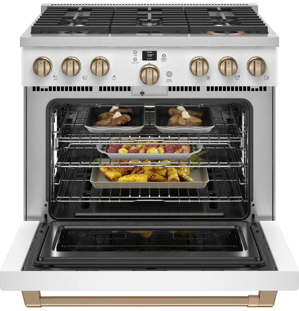 Cafe CGY366P4TW2 Caf&#8482; 36 Smart All-Gas Commercial-Style Range With 6 Burners (Natural Gas)