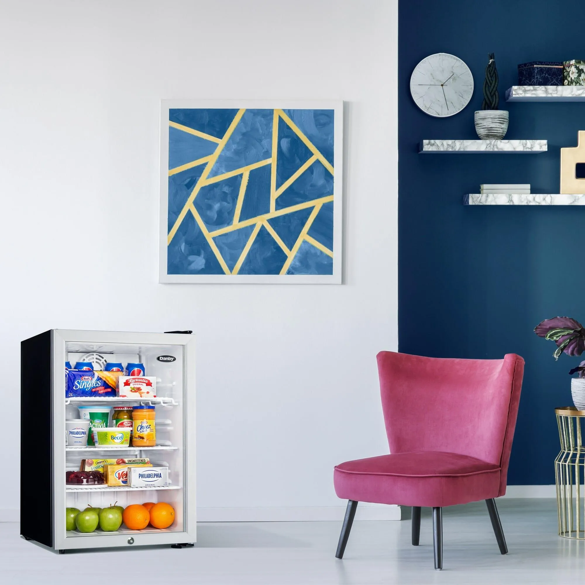 Danby DAG026A2BDB Danby 2.6 Cu. Ft. Compact Glass Door Fridge In Platinum