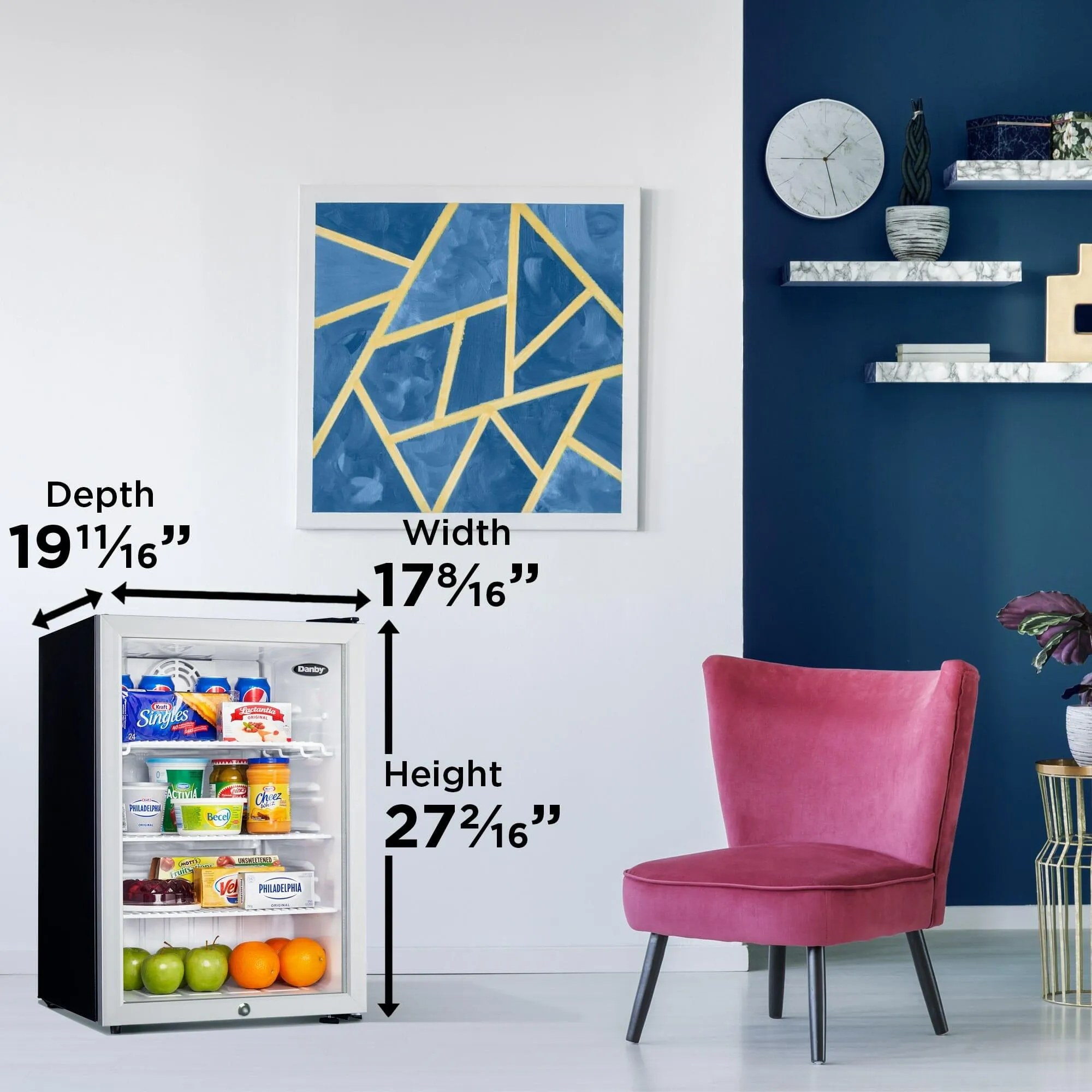 Danby DAG026A2BDB Danby 2.6 Cu. Ft. Compact Glass Door Fridge In Platinum