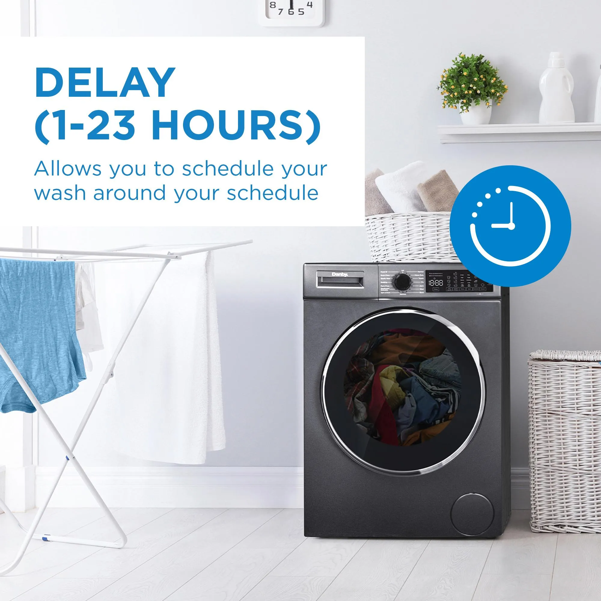 Danby DWM022D1DSDB Danby 2.2 Cu. Ft. 24 Front Load Washing Machine