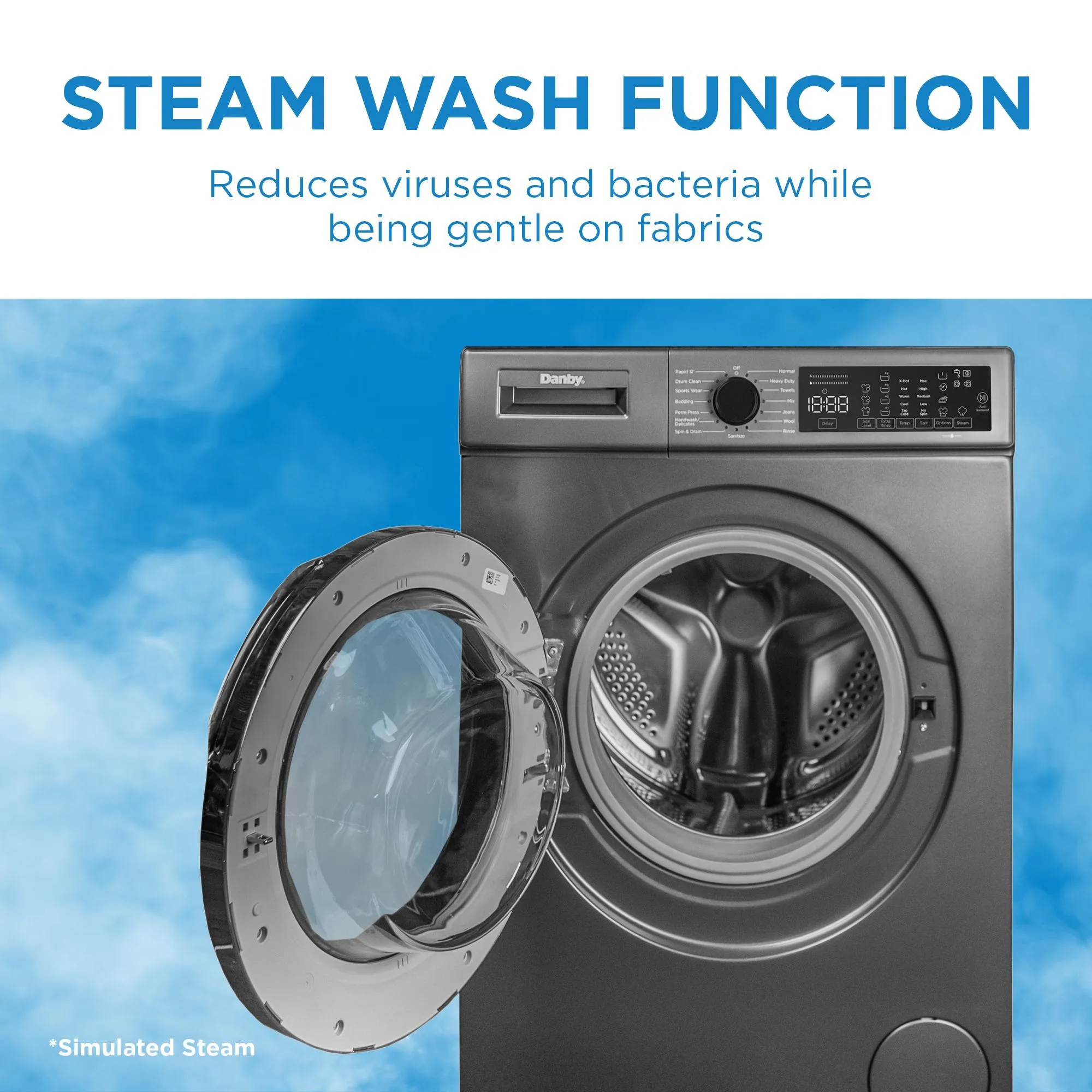 Danby DWM022D1DSDB Danby 2.2 Cu. Ft. 24 Front Load Washing Machine