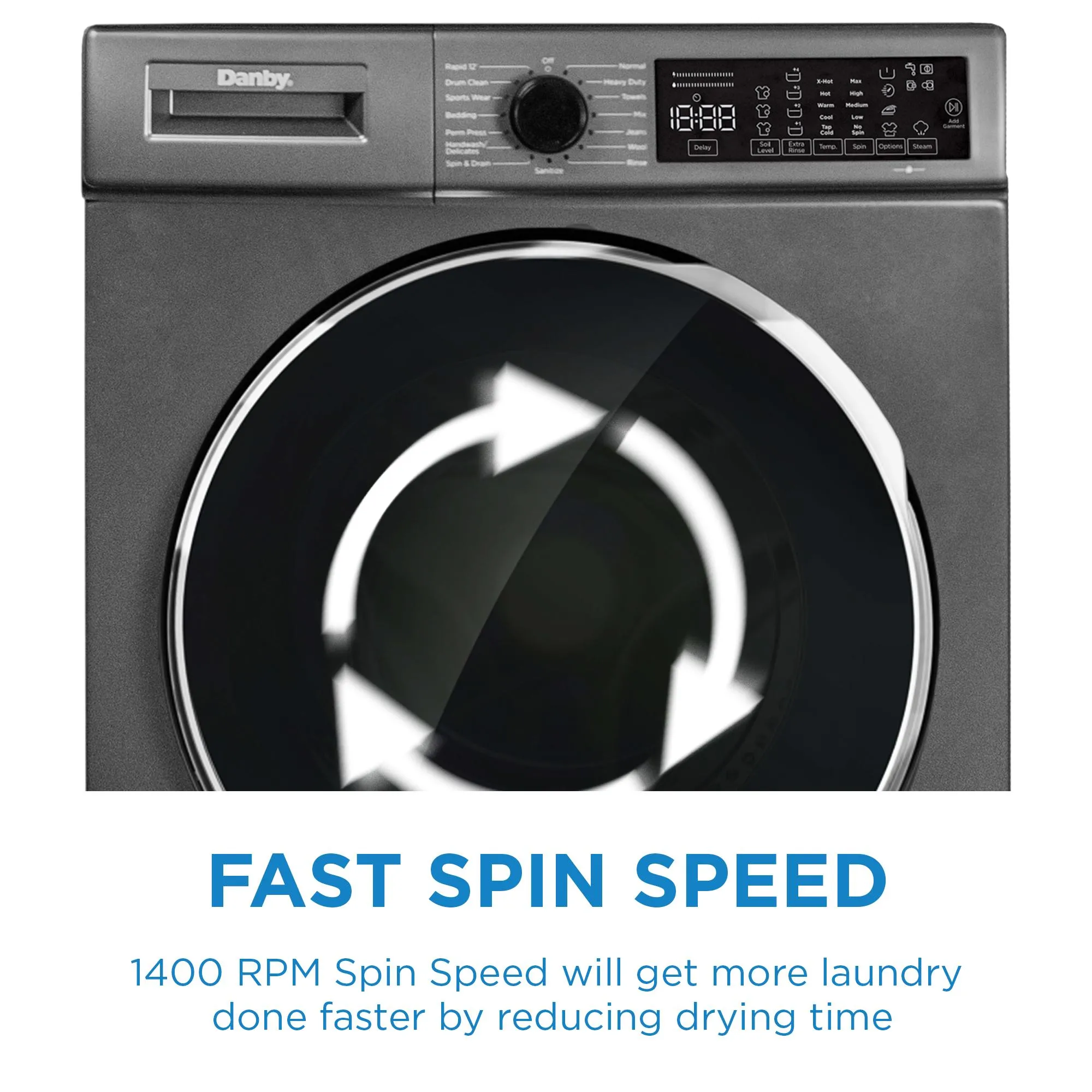 Danby DWM022D1DSDB Danby 2.2 Cu. Ft. 24 Front Load Washing Machine
