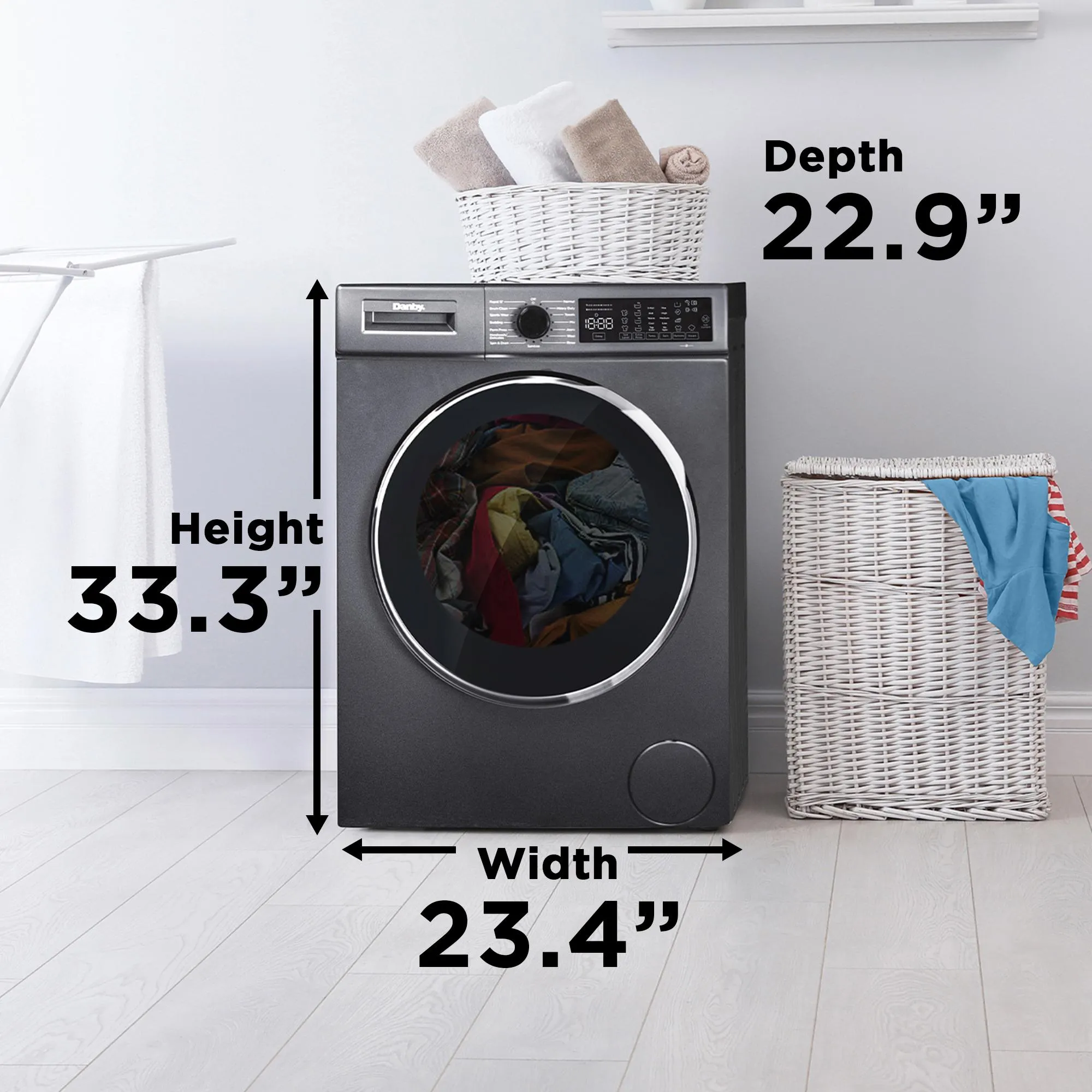 Danby DWM022D1DSDB Danby 2.2 Cu. Ft. 24 Front Load Washing Machine