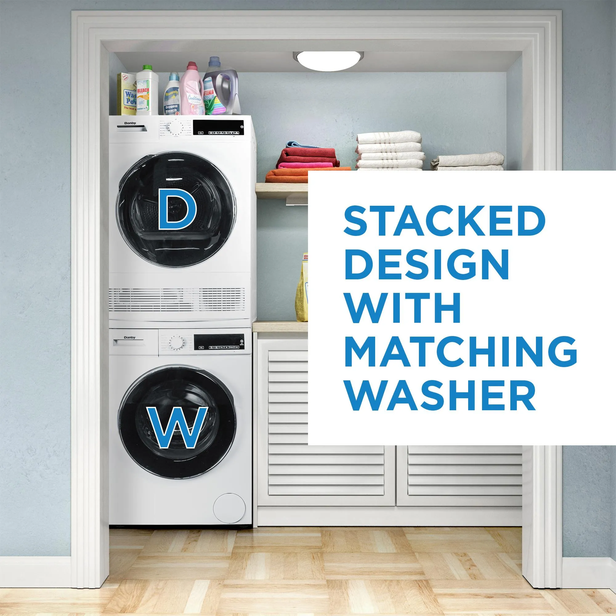 Danby DWM022D3WDB Danby 24-Inch. 2.2 Cu Ft. Stackable Front Load Washer With Steam In White
