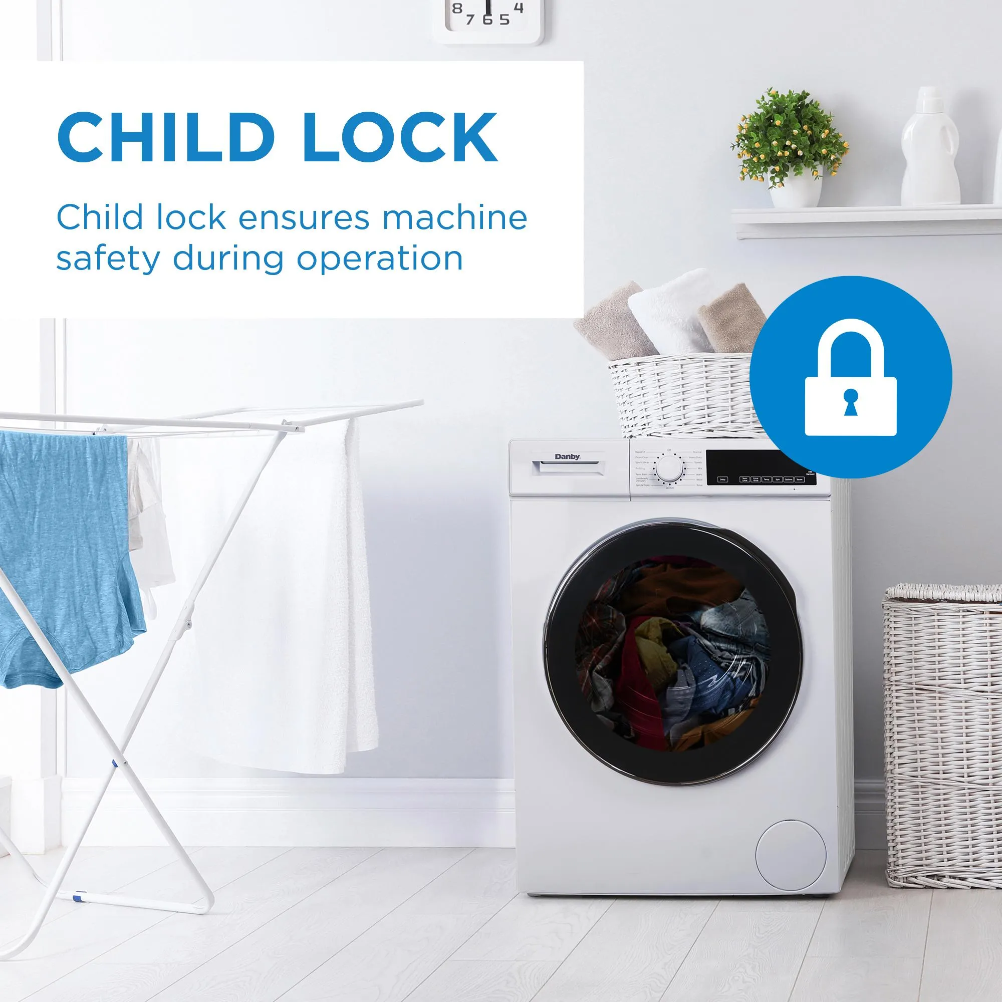 Danby DWM022D3WDB Danby 24-Inch. 2.2 Cu Ft. Stackable Front Load Washer With Steam In White
