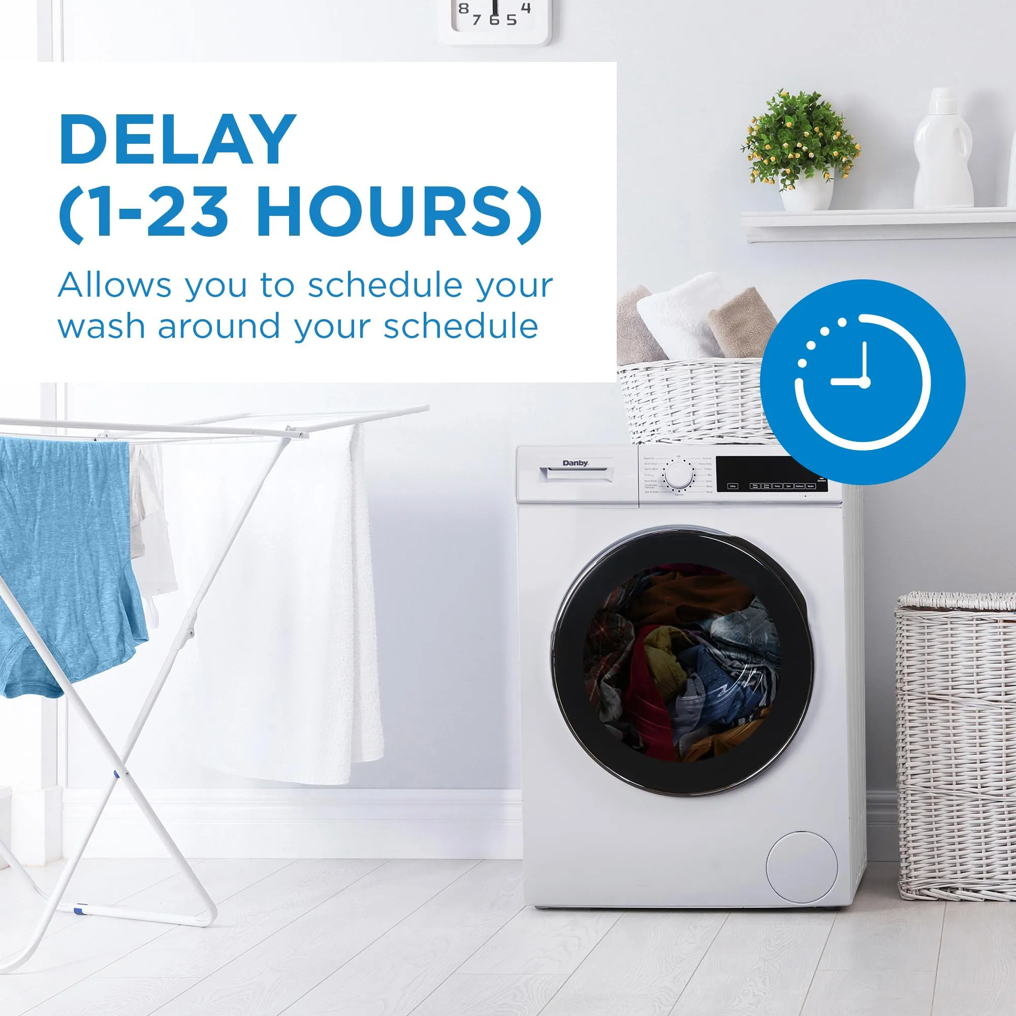 Danby DWM022D3WDB Danby 24-Inch. 2.2 Cu Ft. Stackable Front Load Washer With Steam In White