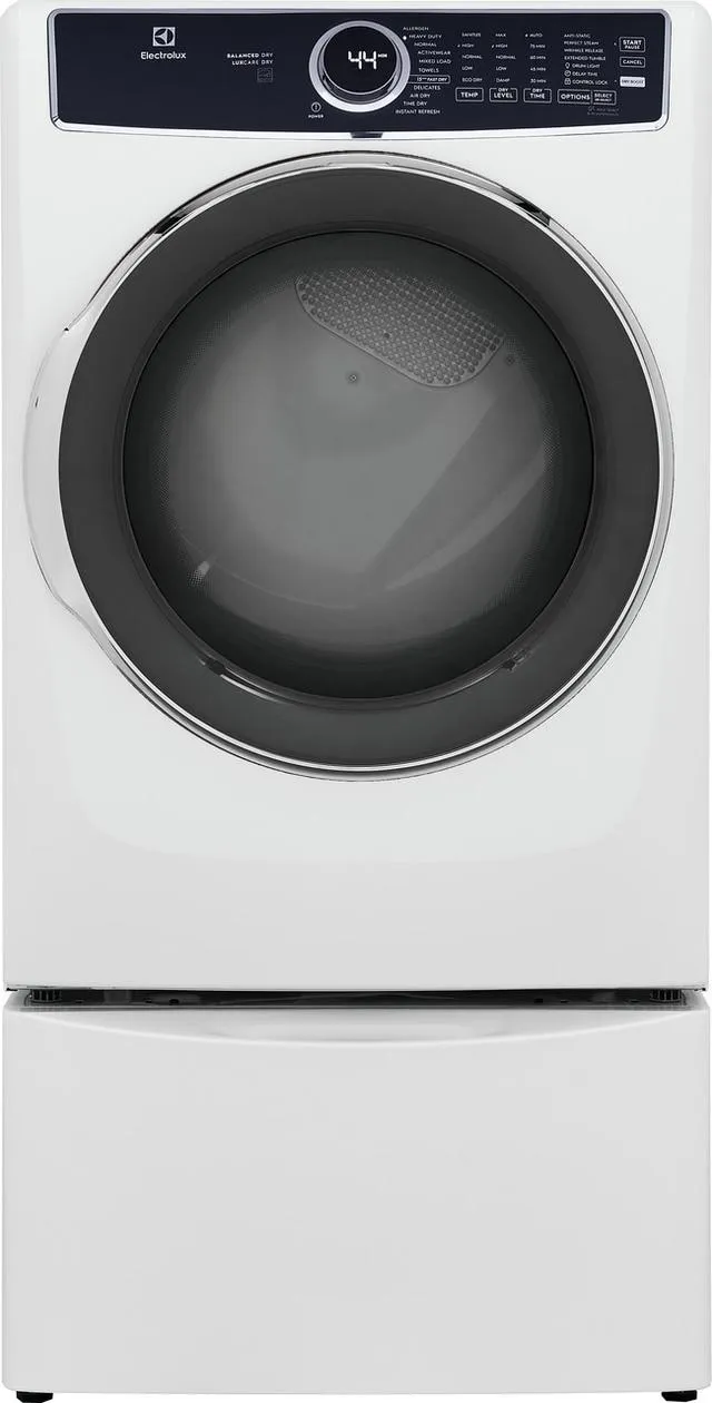 Electrolux ELFE7637BW Electrolux Front Load Perfect Steam&#8482; Electric Dryer With Balanced Dry&#8482; And Instant Refresh &#8482; 8.0 Cu. Ft.