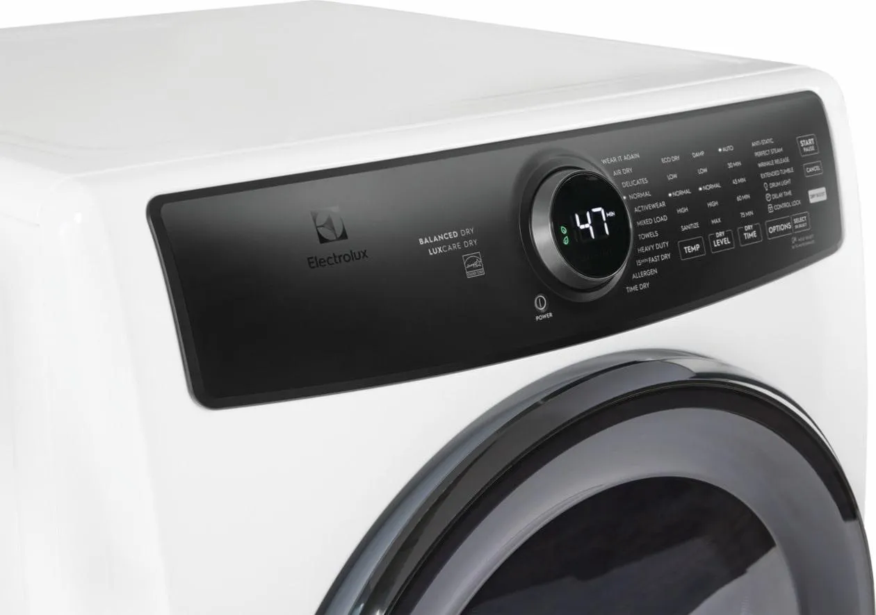 Electrolux ELFE7738AW Electrolux Front Load Perfect Steam&#8482; Electric Dryer With Balanced Dry&#8482; And Instant Refresh - 8.0 Cu. Ft.