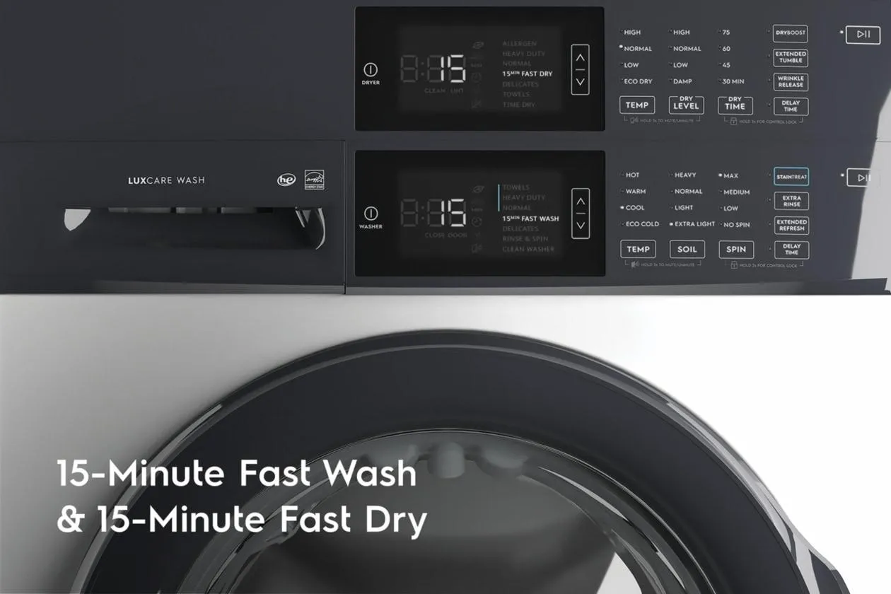 Electrolux ELTE7300AW Electrolux Laundry Tower&#8482; Single Unit Front Load 4.4 Cu. Ft. Washer & 8 Cu. Ft. Electric Dryer