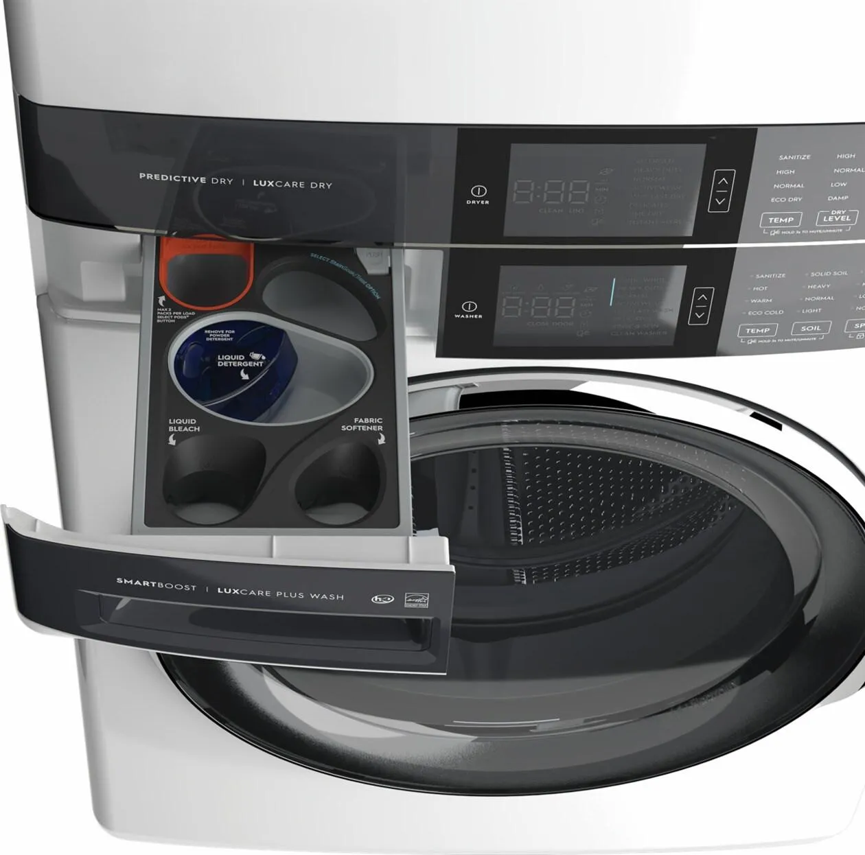 Electrolux ELTE7600AW Electrolux Laundry Tower&#8482; Single Unit Front Load 4.5 Cu. Ft. Washer & 8 Cu. Ft. Electric Dryer