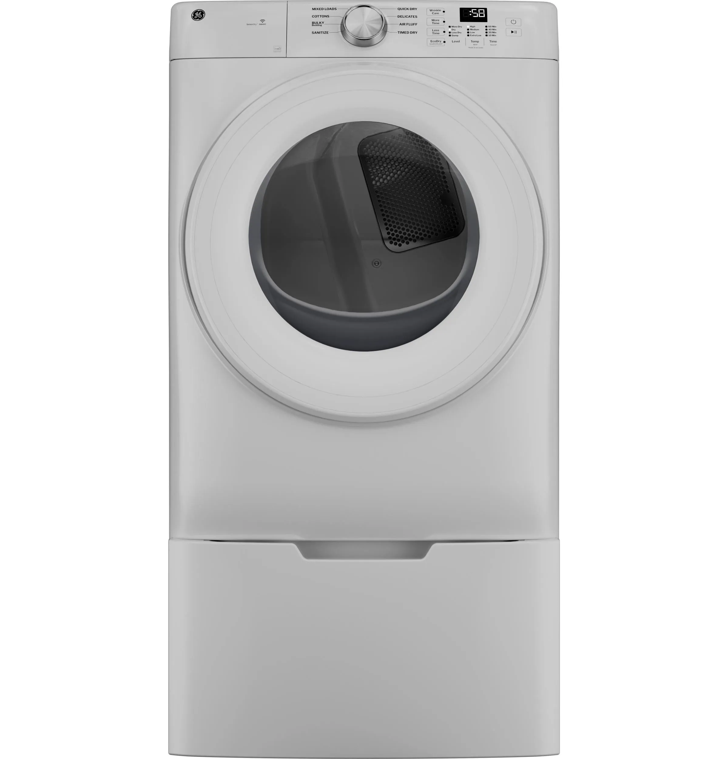 Ge Appliances GFD35GSSYWW Ge Energy Star 7.8 Cu. Ft. Capacity Smart Front Load Gas Dryer