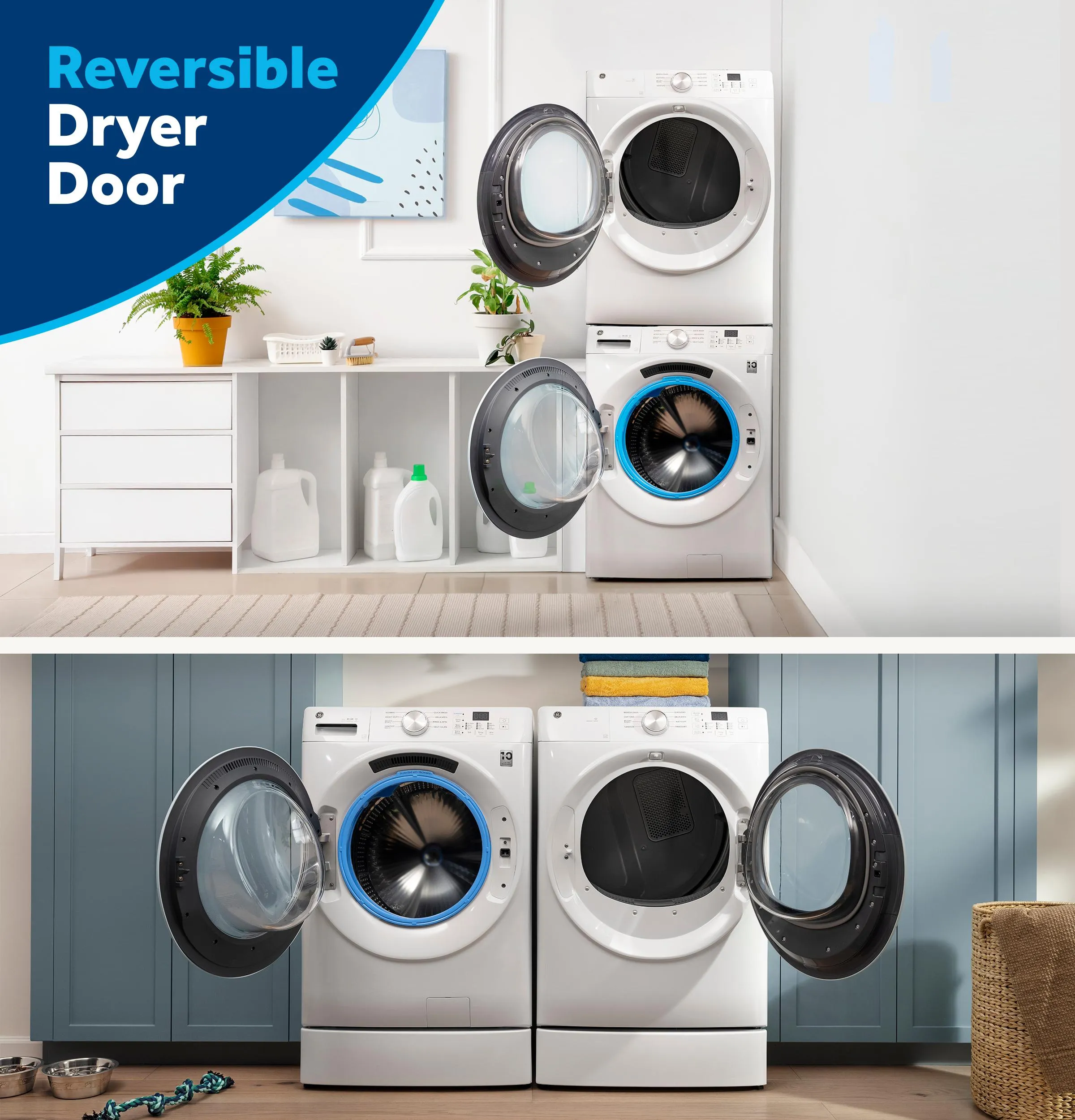 Ge Appliances GFD35GSSYWW Ge Energy Star 7.8 Cu. Ft. Capacity Smart Front Load Gas Dryer