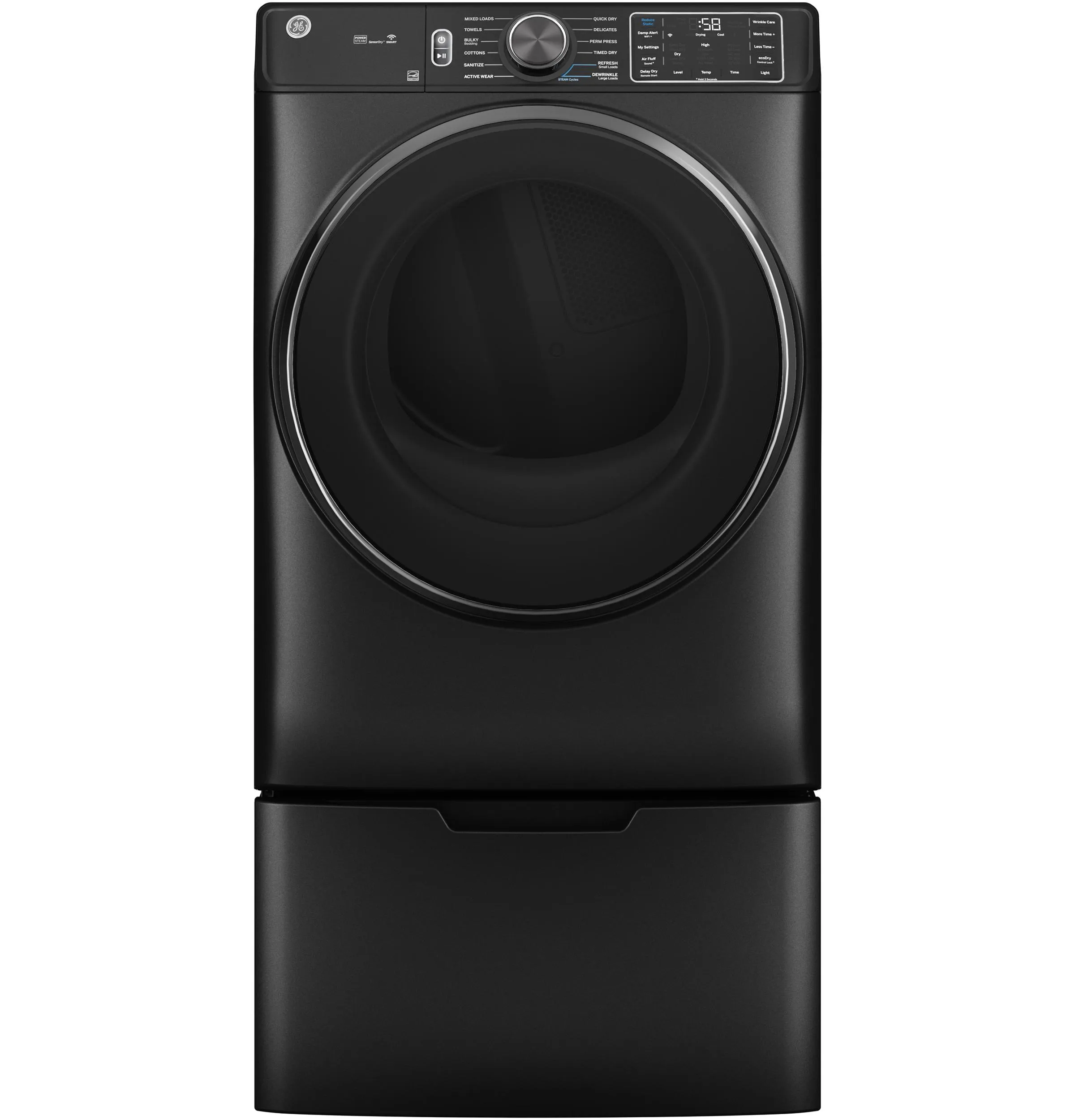 Ge Appliances GFD65ESPVDS Ge 7.8 Cu. Ft. Capacity Smart Front Load Electric Dryer With Steam And Sanitize Cycle