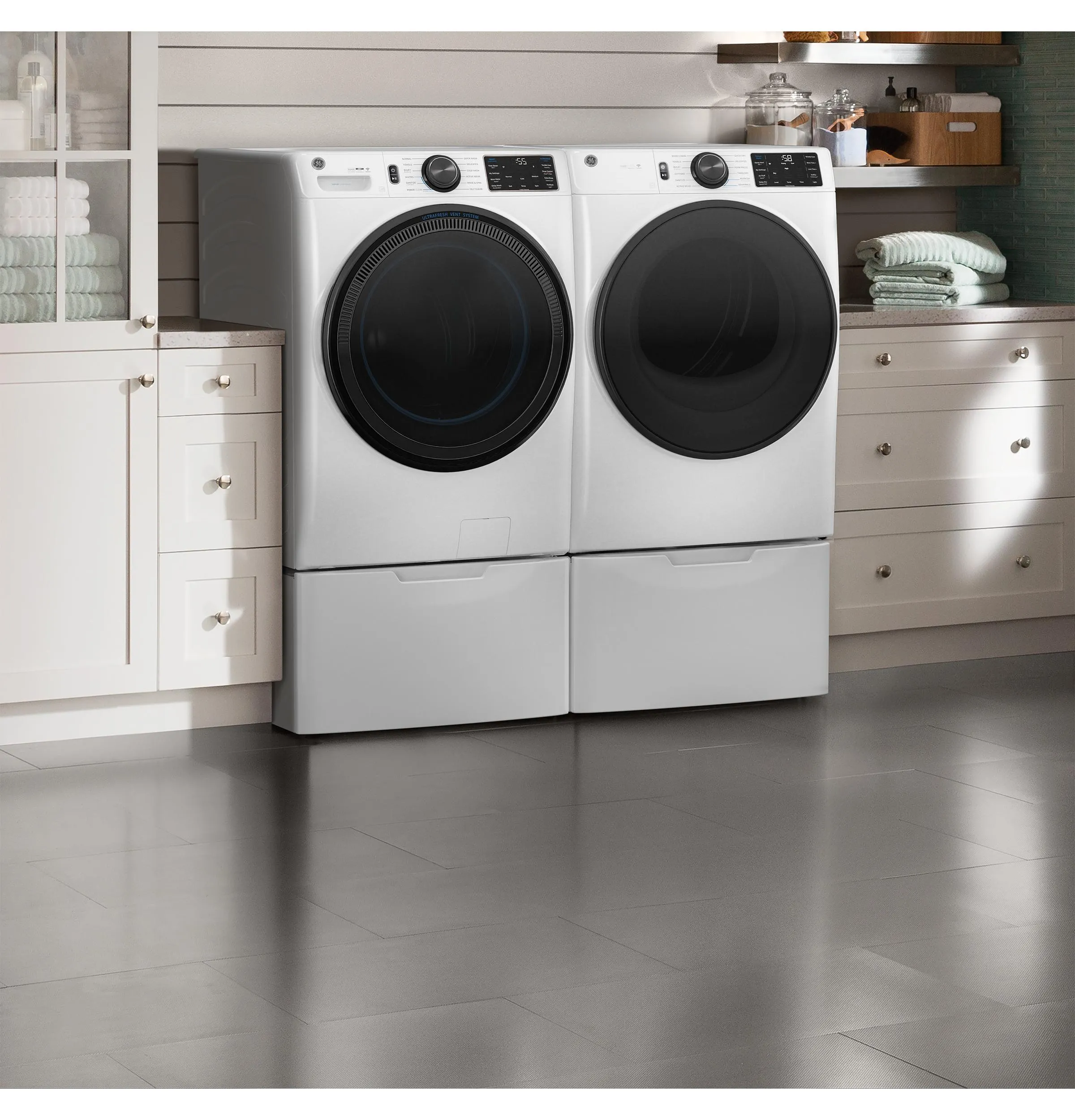 Ge Appliances GFD65ESSVWW Ge 7.8 Cu. Ft. Capacity Smart Front Load Electric Dryer With Steam And Sanitize Cycle