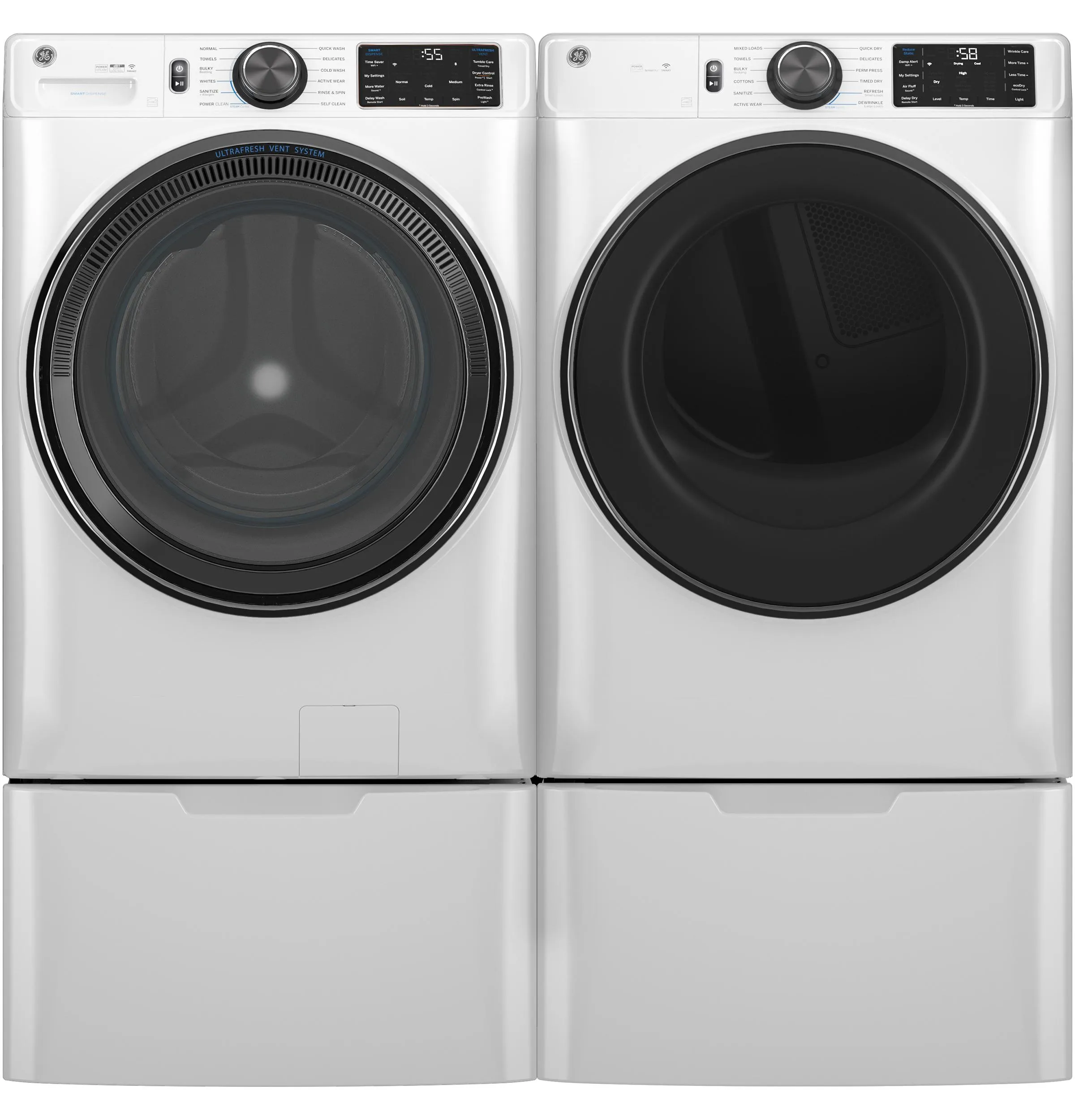 Ge Appliances GFD65ESSVWW Ge 7.8 Cu. Ft. Capacity Smart Front Load Electric Dryer With Steam And Sanitize Cycle