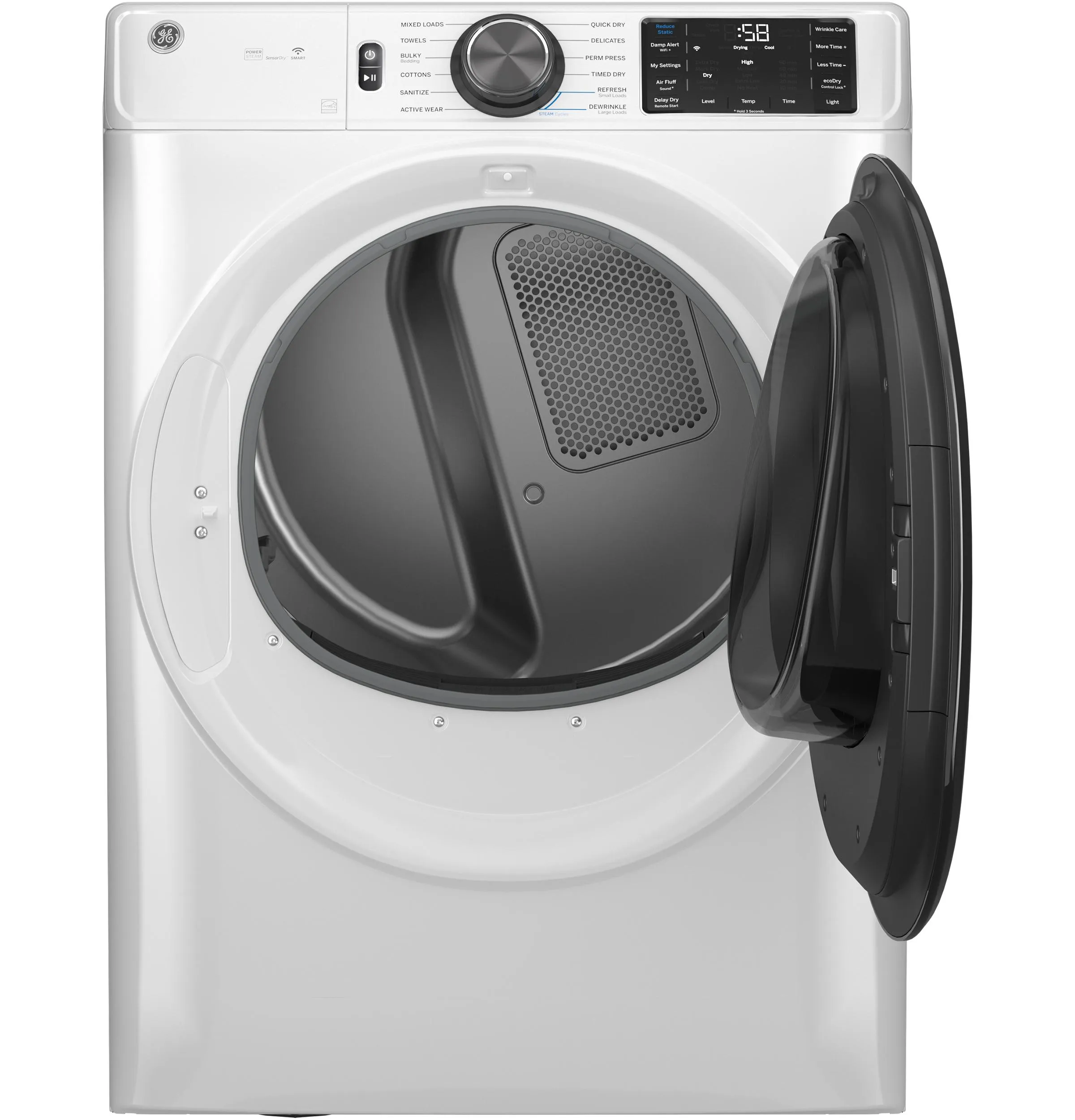 Ge Appliances GFD65ESSVWW Ge 7.8 Cu. Ft. Capacity Smart Front Load Electric Dryer With Steam And Sanitize Cycle