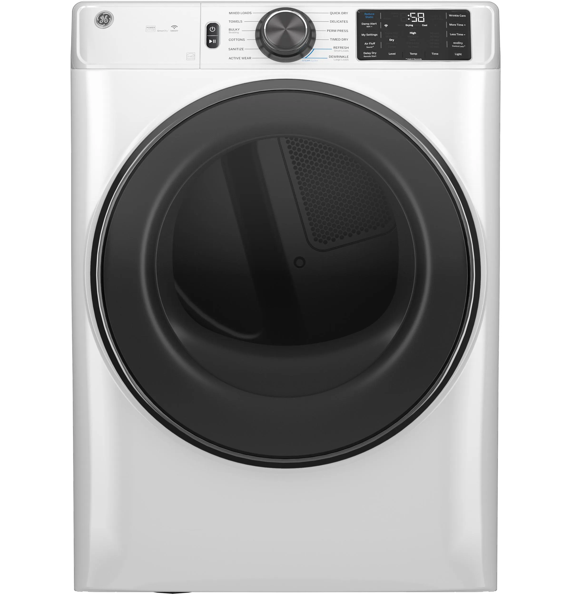 Ge Appliances GFD65ESSVWW Ge 7.8 Cu. Ft. Capacity Smart Front Load Electric Dryer With Steam And Sanitize Cycle