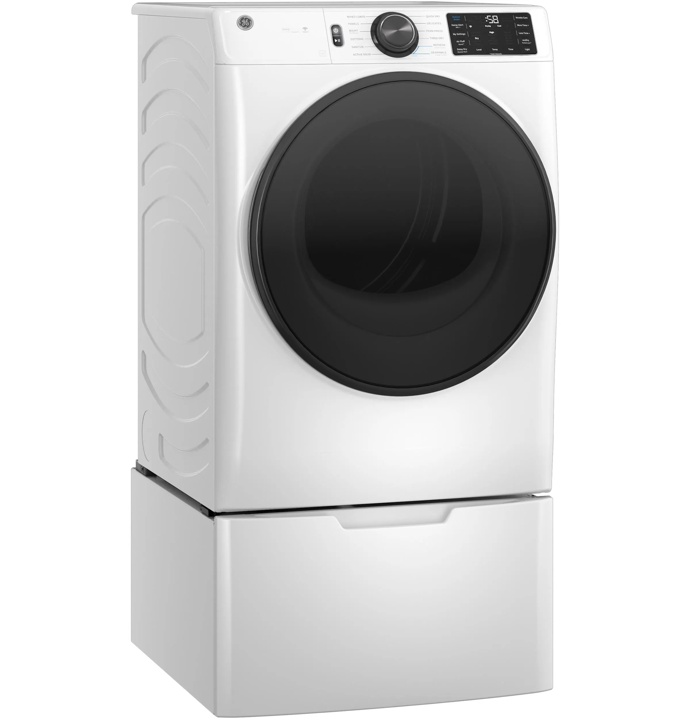 Ge Appliances GFD65ESSVWW Ge 7.8 Cu. Ft. Capacity Smart Front Load Electric Dryer With Steam And Sanitize Cycle