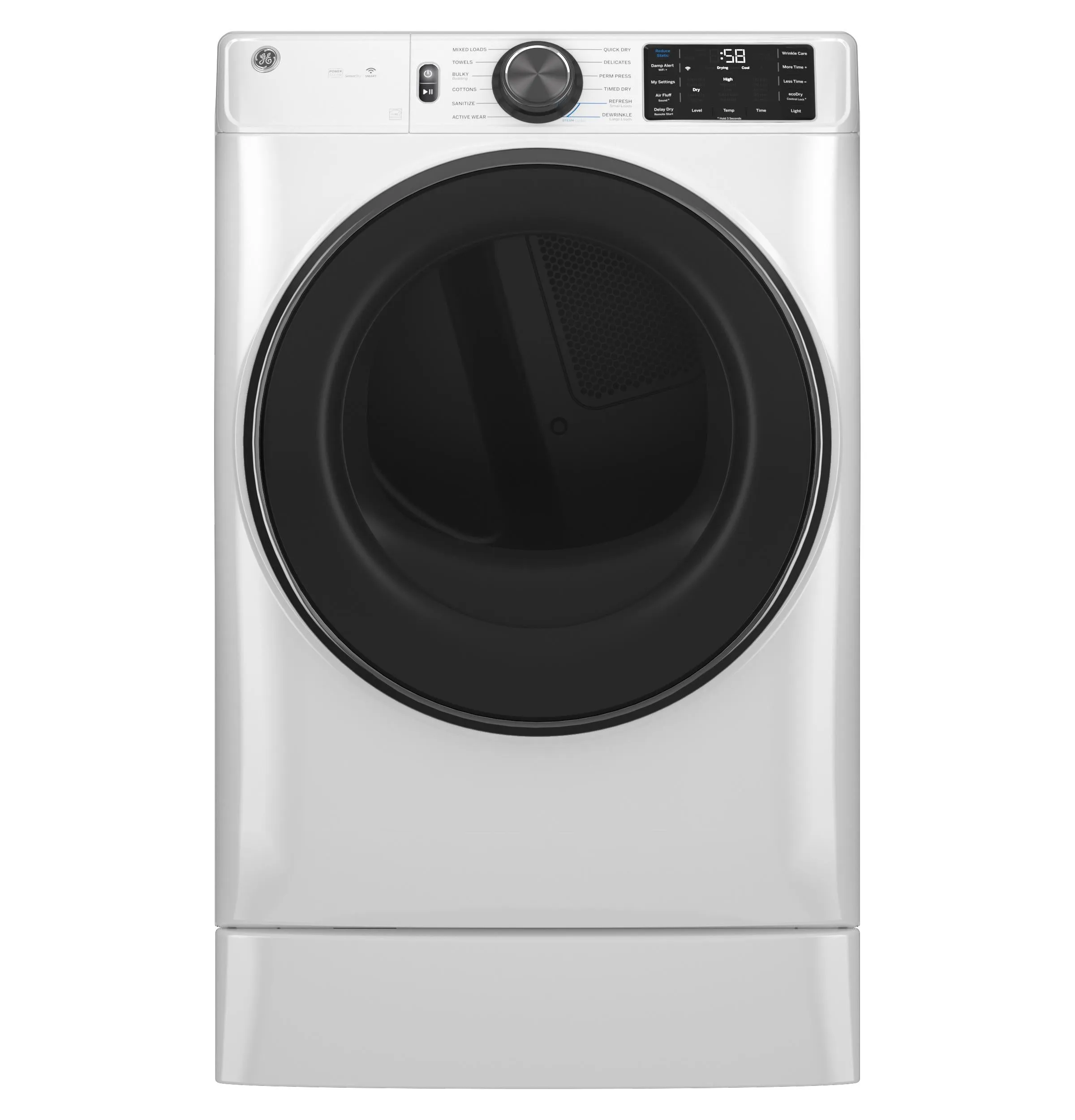 Ge Appliances GFD65GSSVWW Ge 7.8 Cu. Ft. Capacity Smart Front Load Gas Dryer With Steam And Sanitize Cycle