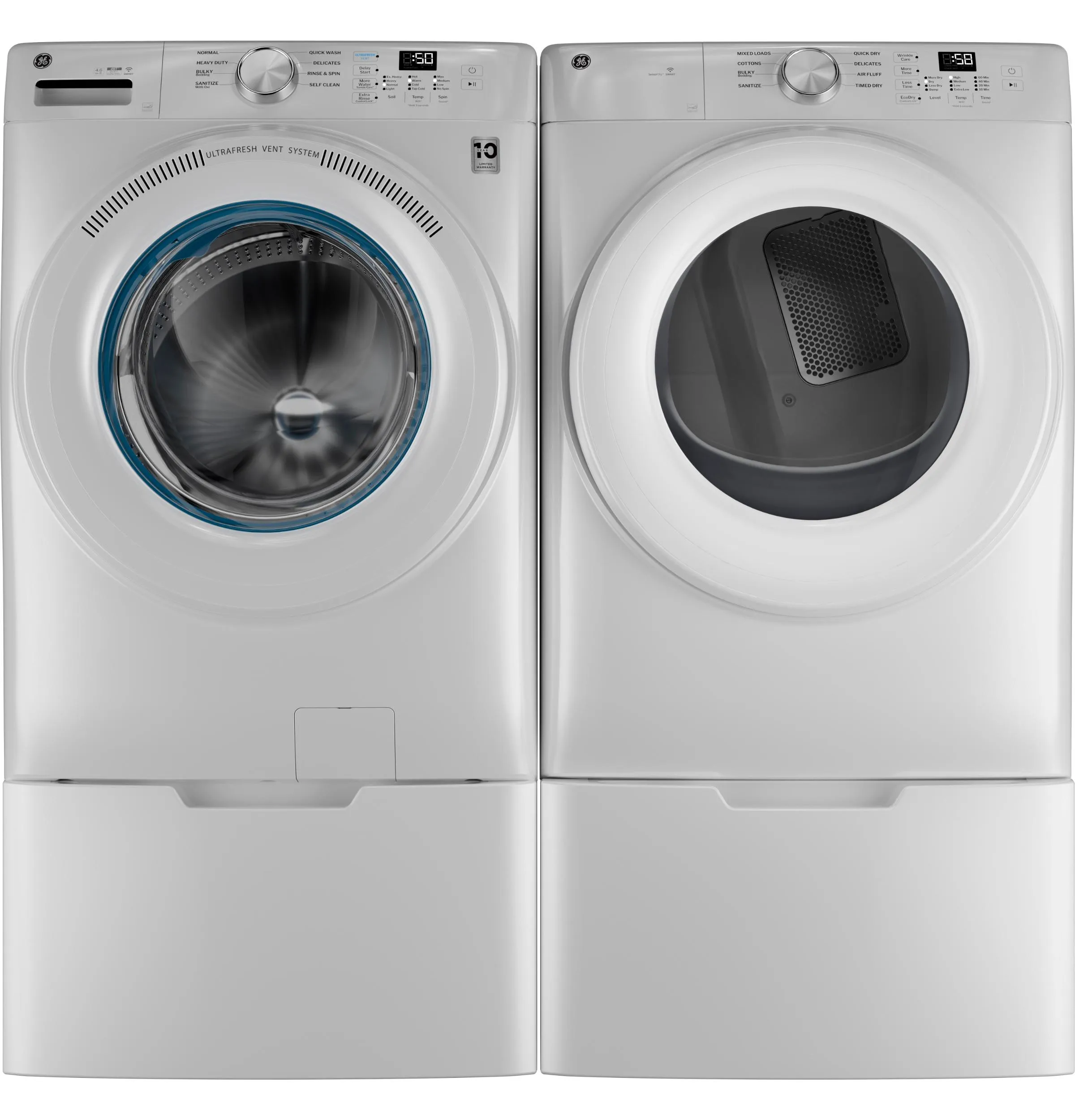 Ge Appliances GFW350SSYWW Ge Energy Star 4.6 Cu. Ft. Capacity Smart Front Load Washer With Ultrafresh Vent System With Odorblock&#8482;