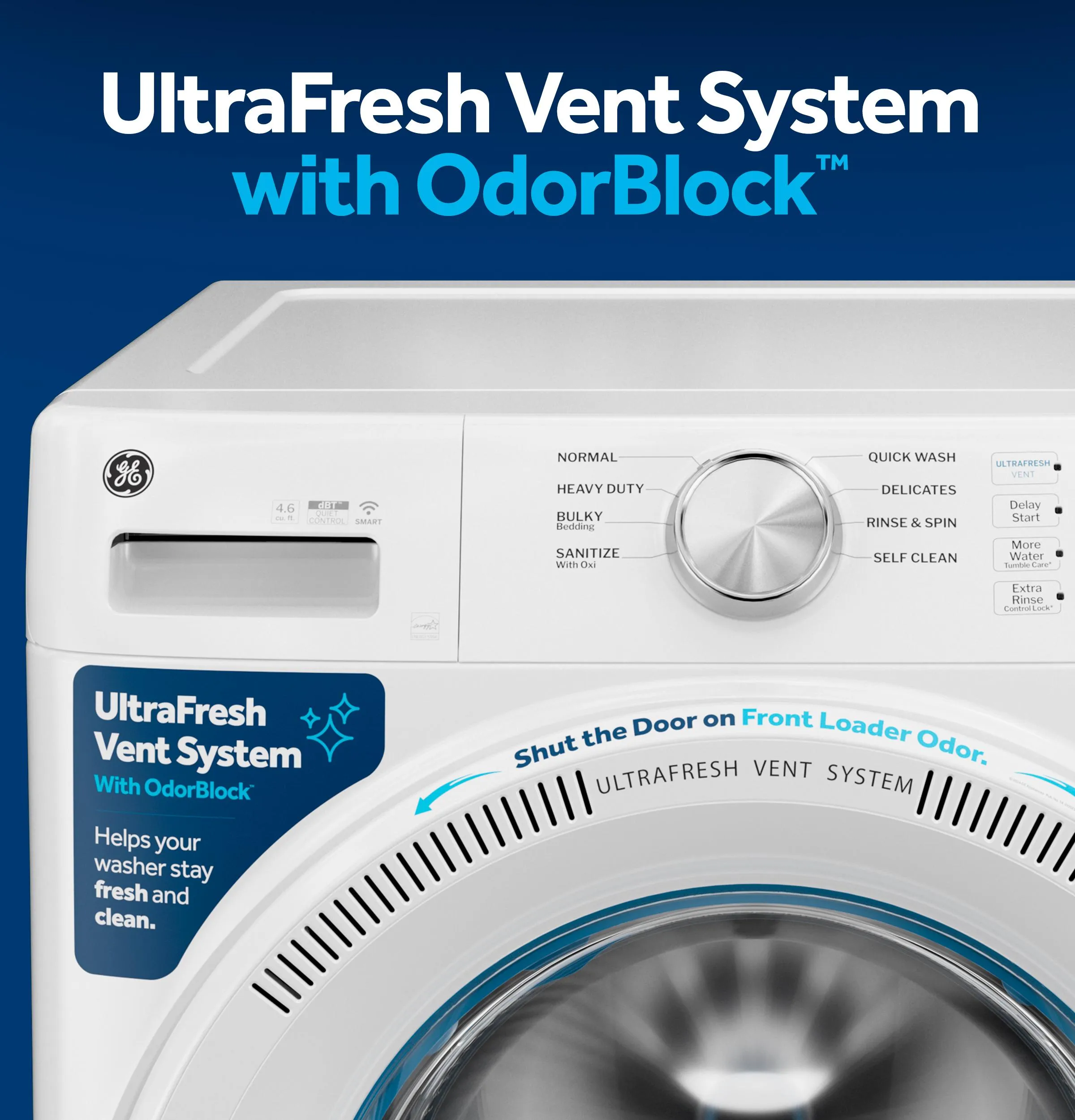 Ge Appliances GFW350SSYWW Ge Energy Star 4.6 Cu. Ft. Capacity Smart Front Load Washer With Ultrafresh Vent System With Odorblock&#8482;