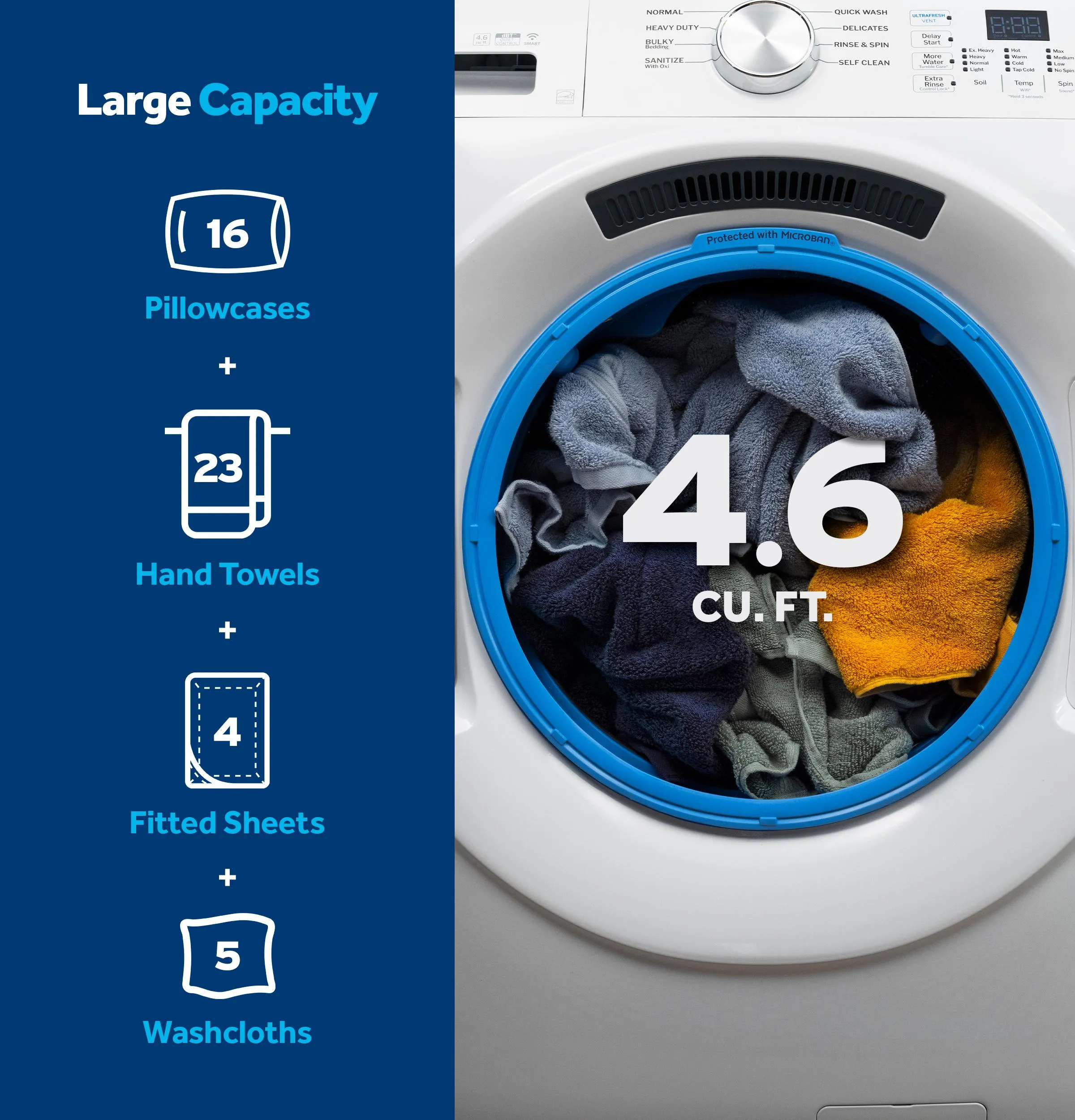 Ge Appliances GFW350SSYWW Ge Energy Star 4.6 Cu. Ft. Capacity Smart Front Load Washer With Ultrafresh Vent System With Odorblock&#8482;