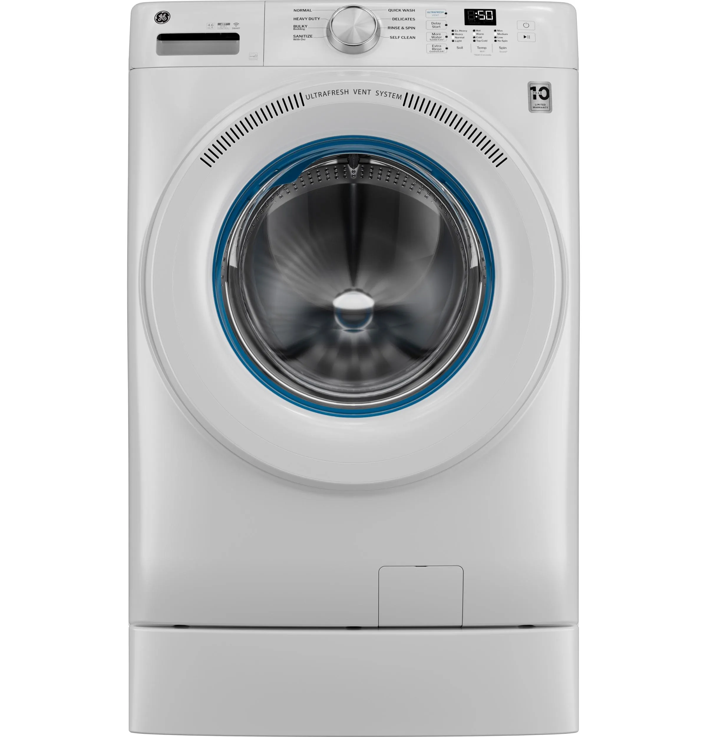 Ge Appliances GFW350SSYWW Ge Energy Star 4.6 Cu. Ft. Capacity Smart Front Load Washer With Ultrafresh Vent System With Odorblock&#8482;