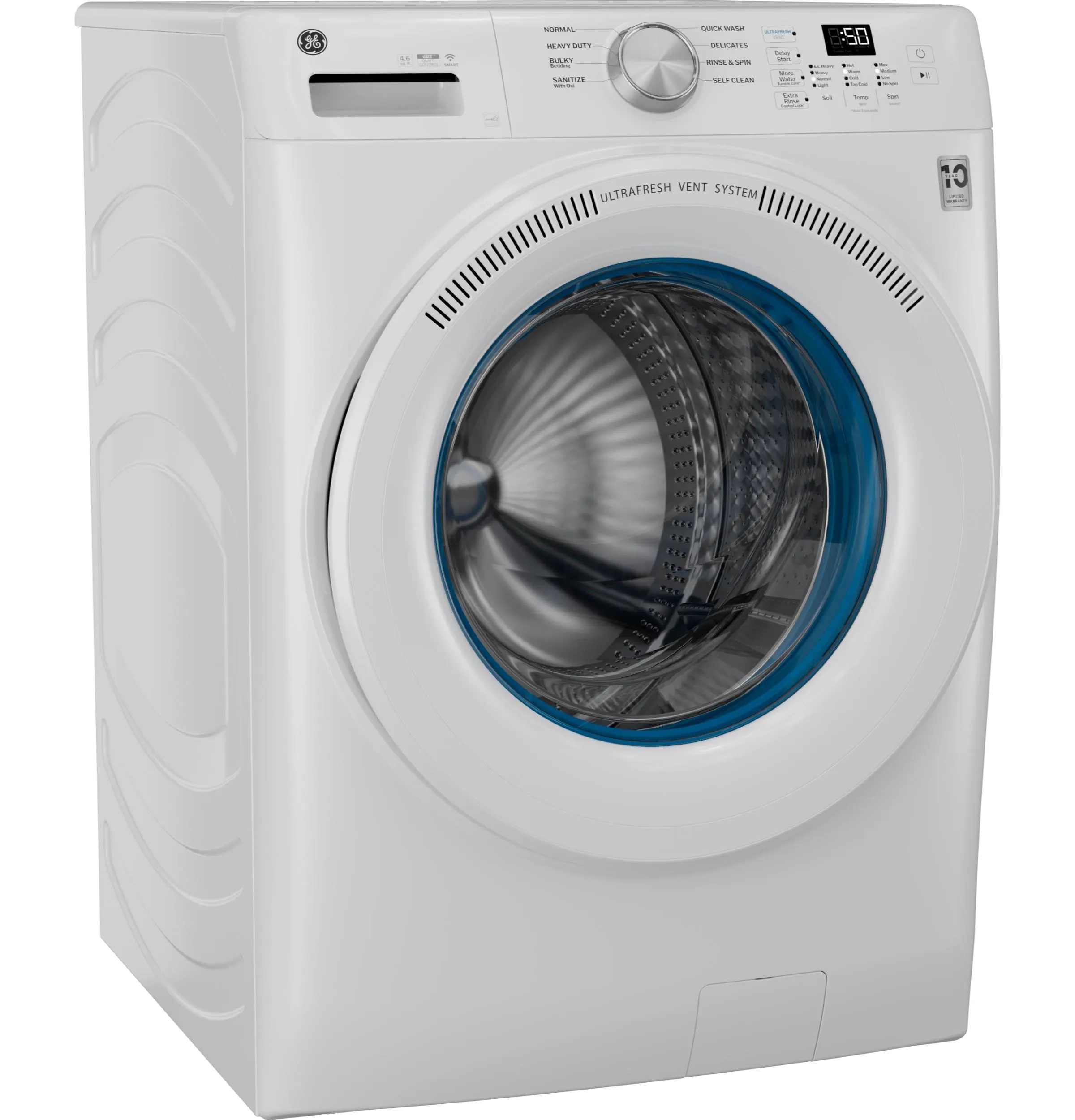 Ge Appliances GFW350SSYWW Ge Energy Star 4.6 Cu. Ft. Capacity Smart Front Load Washer With Ultrafresh Vent System With Odorblock&#8482;