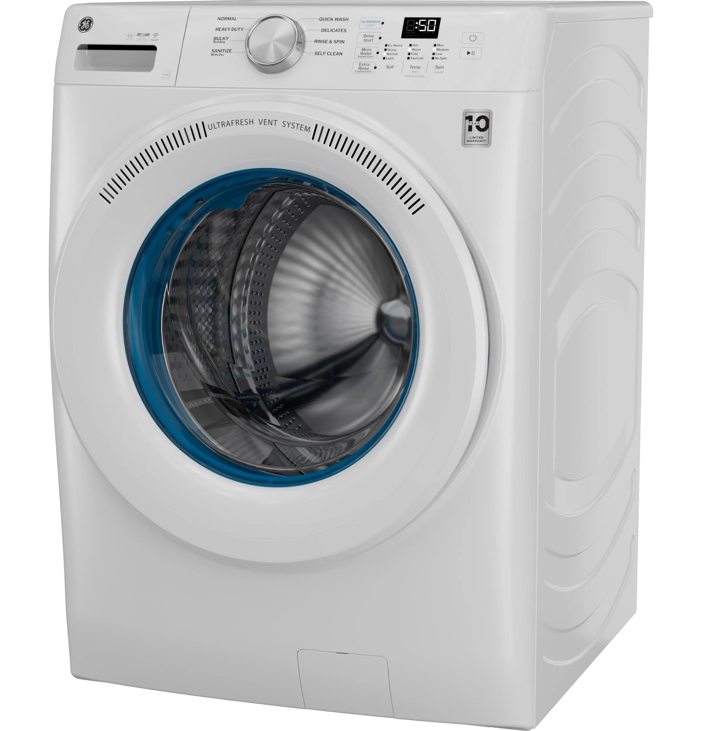 Ge Appliances GFW350SSYWW Ge Energy Star 4.6 Cu. Ft. Capacity Smart Front Load Washer With Ultrafresh Vent System With Odorblock&#8482;