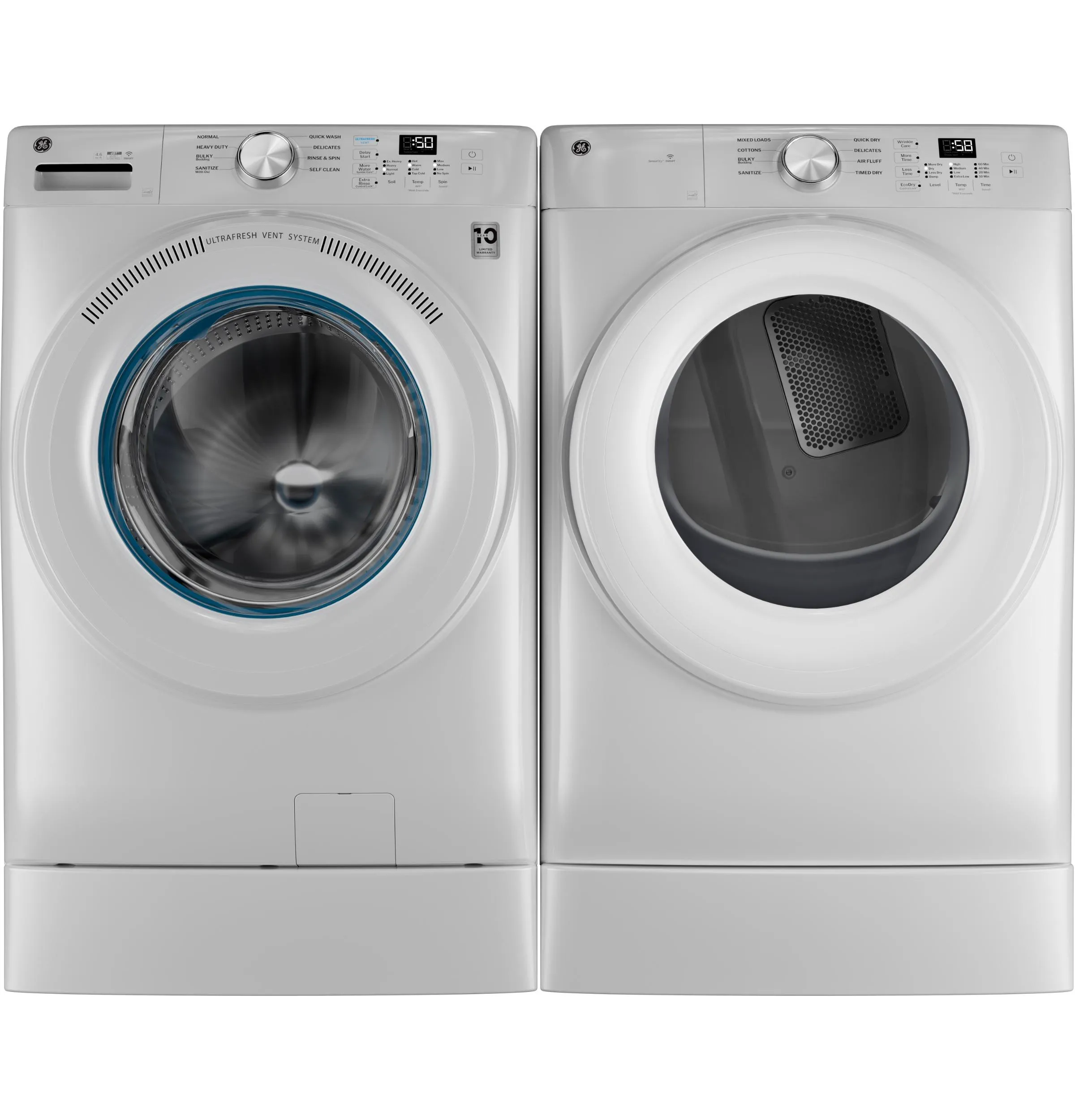 Ge Appliances GFW350SSYWW Ge Energy Star 4.6 Cu. Ft. Capacity Smart Front Load Washer With Ultrafresh Vent System With Odorblock&#8482;
