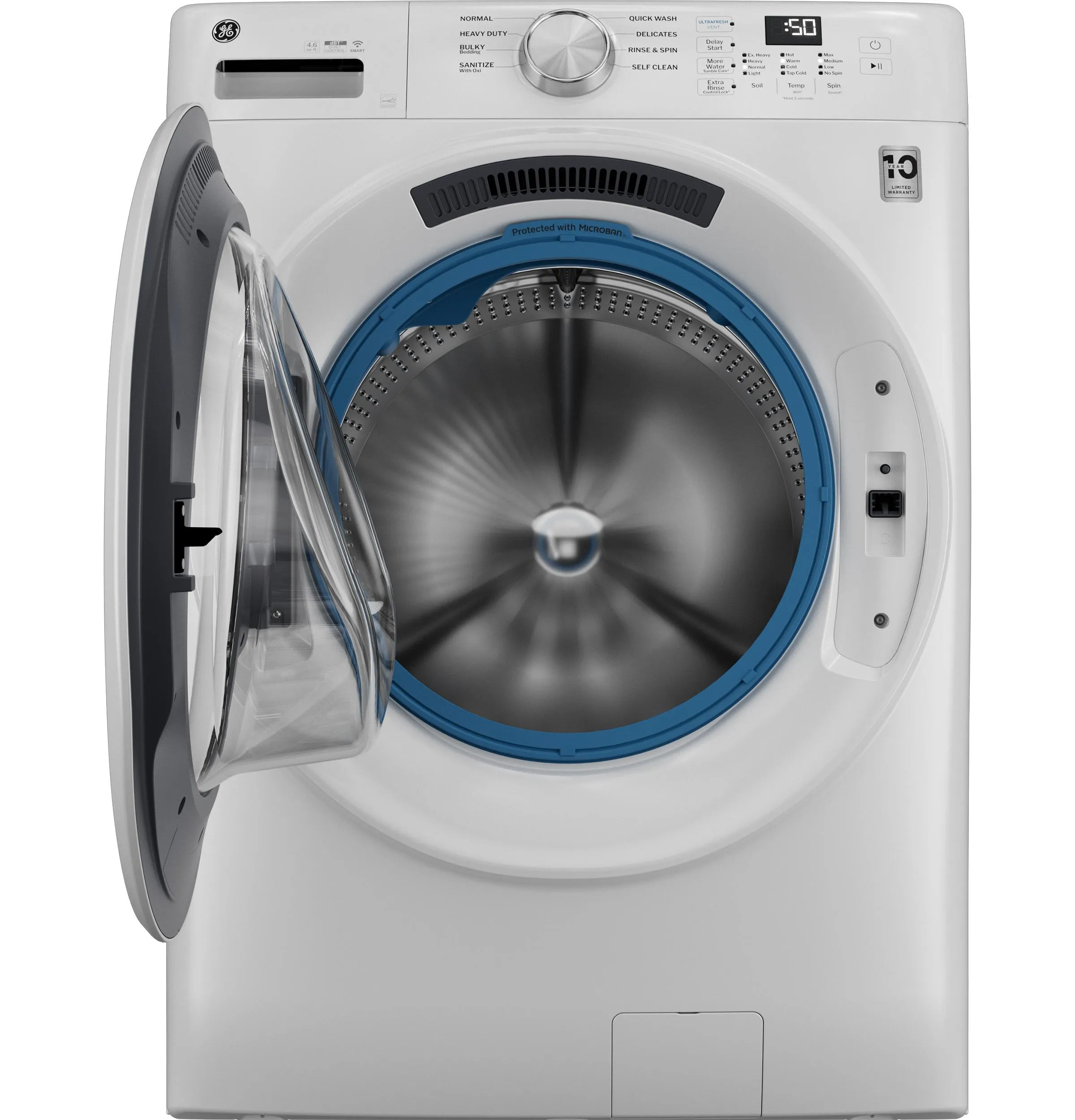 Ge Appliances GFW350SSYWW Ge Energy Star 4.6 Cu. Ft. Capacity Smart Front Load Washer With Ultrafresh Vent System With Odorblock&#8482;