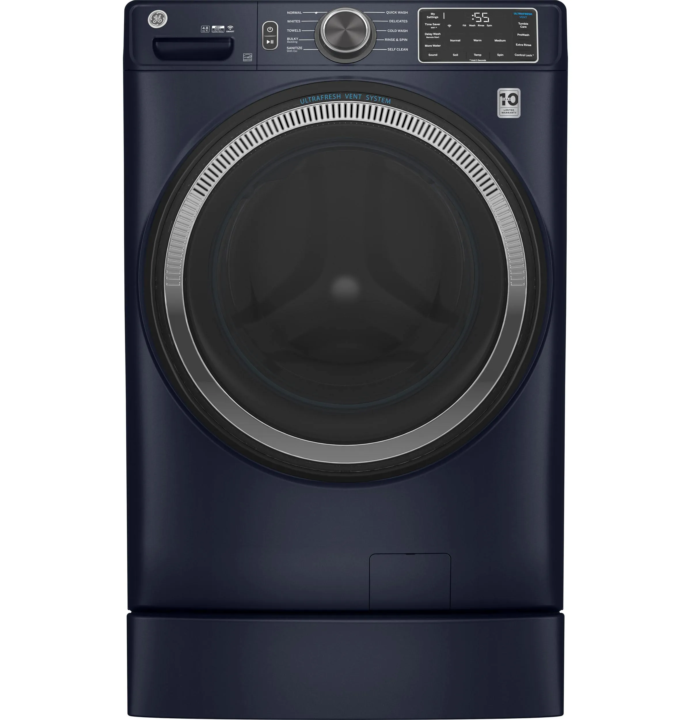 Ge Appliances GFW550SPRRS Ge 4.8 Cu. Ft. Capacity Smart Front Load Energy Star Washer With Ultrafresh Vent System With Odorblock&#8482; And Sanitize W/Oxi