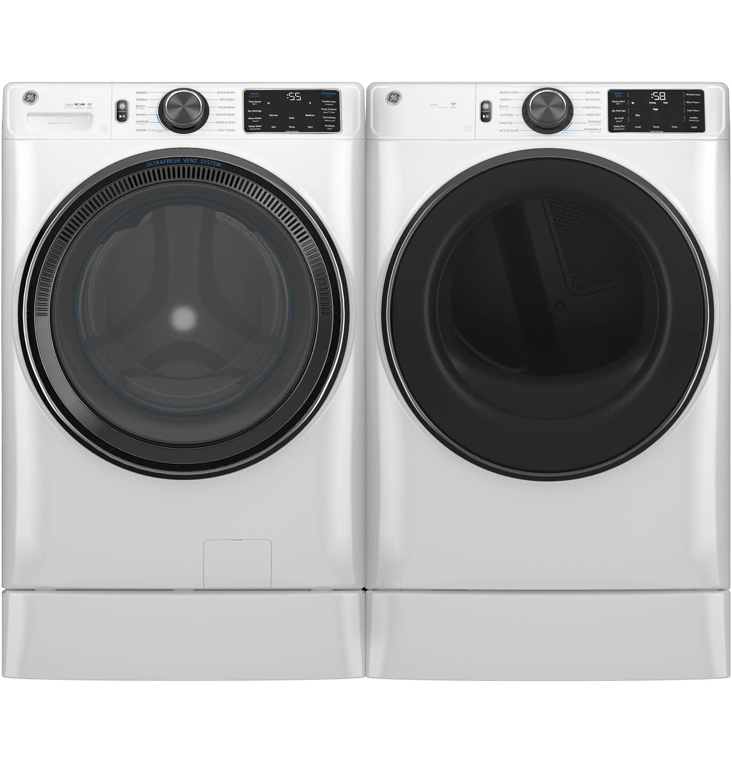 Ge Appliances GFW655SSVWW Ge 5.0 Cu. Ft. Capacity Smart Front Load Energy Star Steam Washer With Smartdispense&#8482; Ultrafresh Vent System With Odorblock&#8482; And Sanitize   Allergen