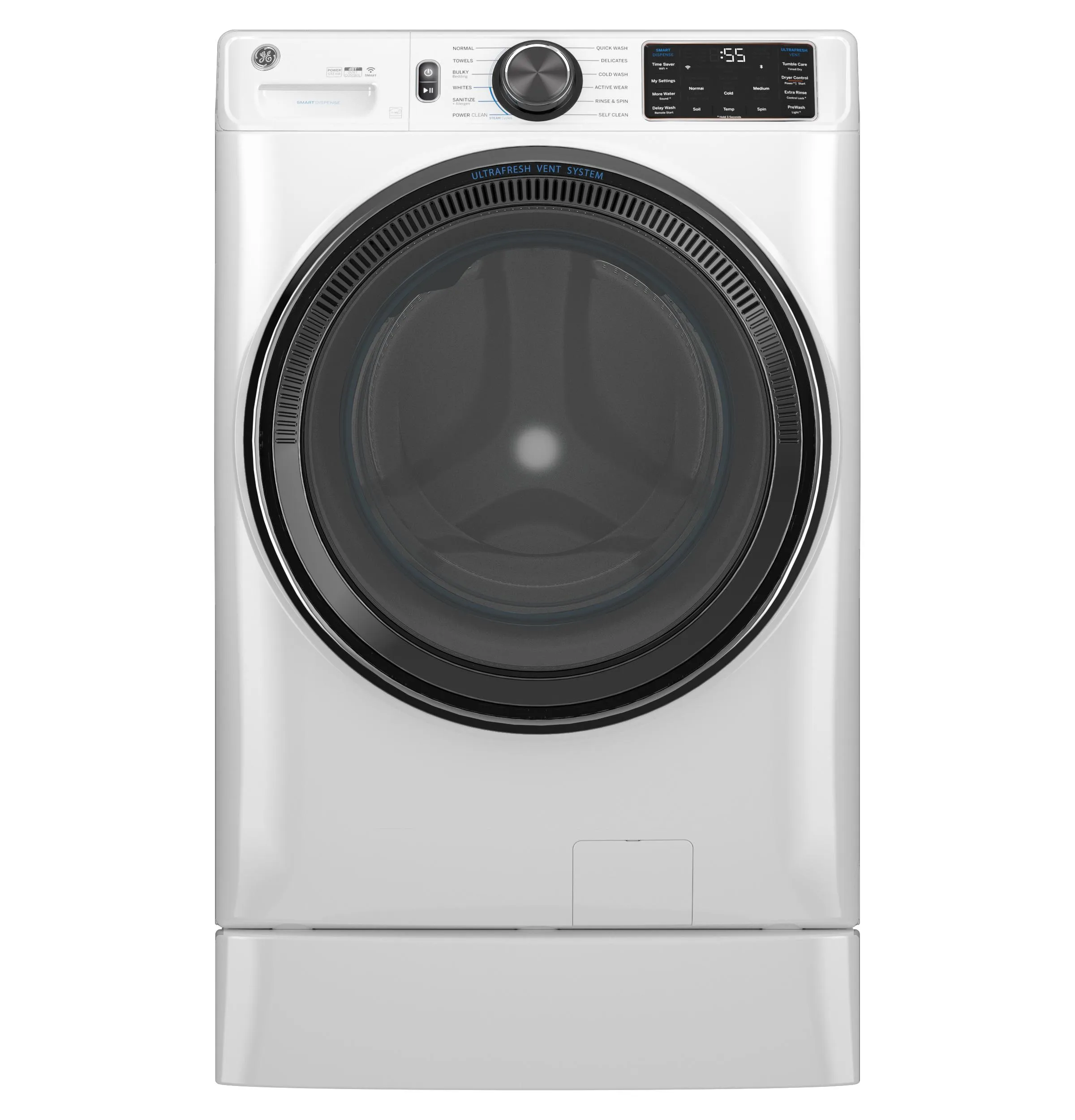 Ge Appliances GFW655SSVWW Ge 5.0 Cu. Ft. Capacity Smart Front Load Energy Star Steam Washer With Smartdispense&#8482; Ultrafresh Vent System With Odorblock&#8482; And Sanitize   Allergen