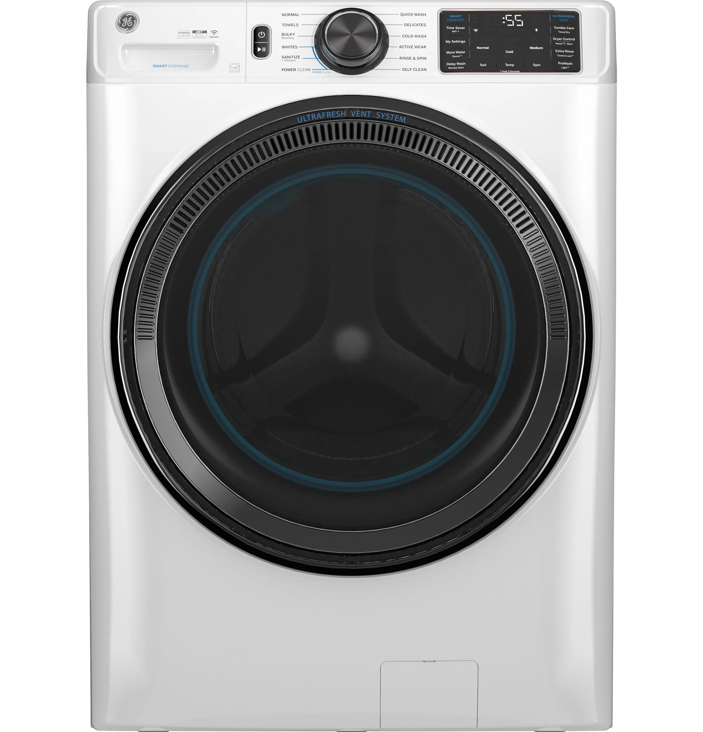 Ge Appliances GFW655SSVWW Ge 5.0 Cu. Ft. Capacity Smart Front Load Energy Star Steam Washer With Smartdispense&#8482; Ultrafresh Vent System With Odorblock&#8482; And Sanitize   Allergen