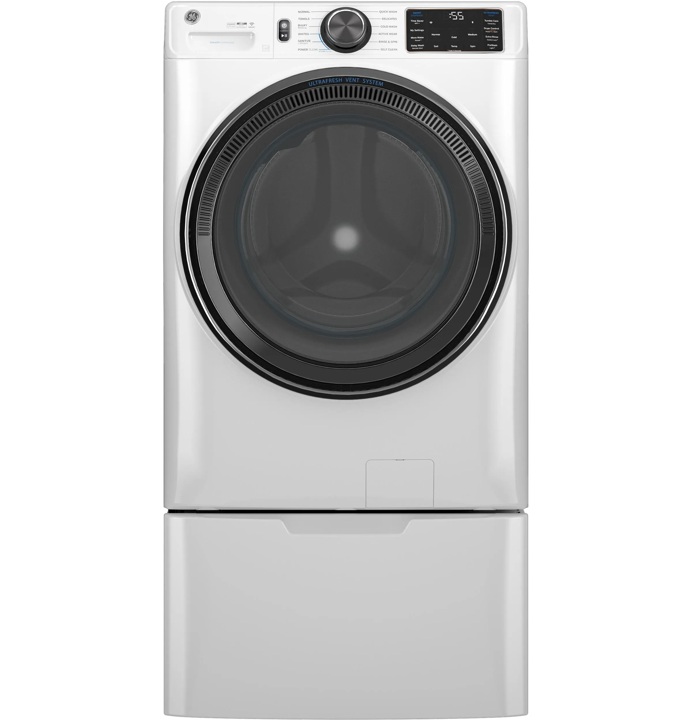 Ge Appliances GFW655SSVWW Ge 5.0 Cu. Ft. Capacity Smart Front Load Energy Star Steam Washer With Smartdispense&#8482; Ultrafresh Vent System With Odorblock&#8482; And Sanitize   Allergen