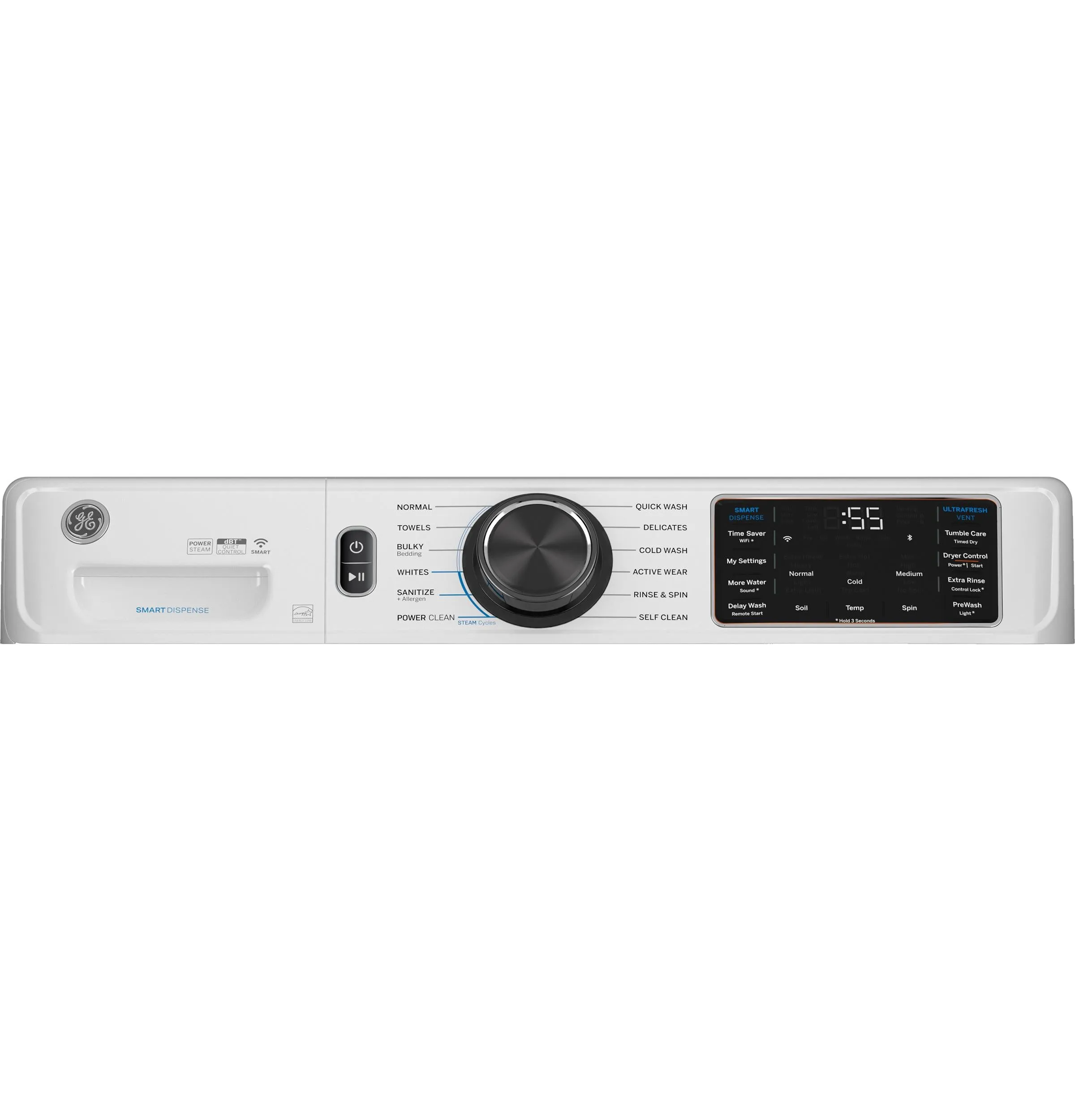 Ge Appliances GFW655SSVWW Ge 5.0 Cu. Ft. Capacity Smart Front Load Energy Star Steam Washer With Smartdispense&#8482; Ultrafresh Vent System With Odorblock&#8482; And Sanitize   Allergen